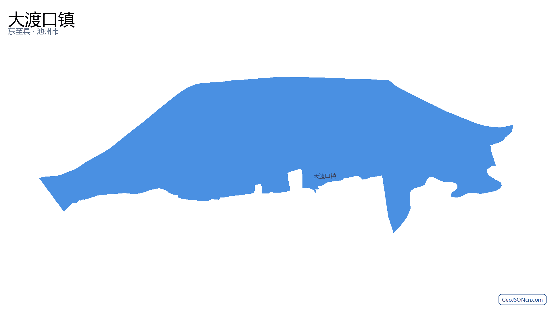 大渡口镇行政区划边界地图(东至县·池州市),提供GeoJSON、SHP矢量边界数据下载及高清地图大图(PNG/JPG) - GeoJSONcn.com