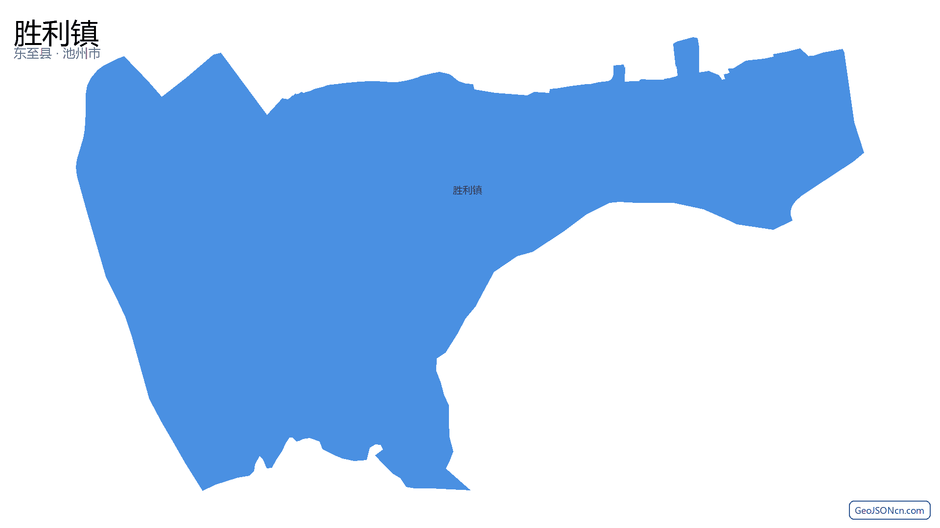 胜利镇行政区划边界地图（东至县·池州市）,提供GeoJSON、SHP矢量边界数据下载及高清地图大图(PNG/JPG) - GeoJSONcn.com