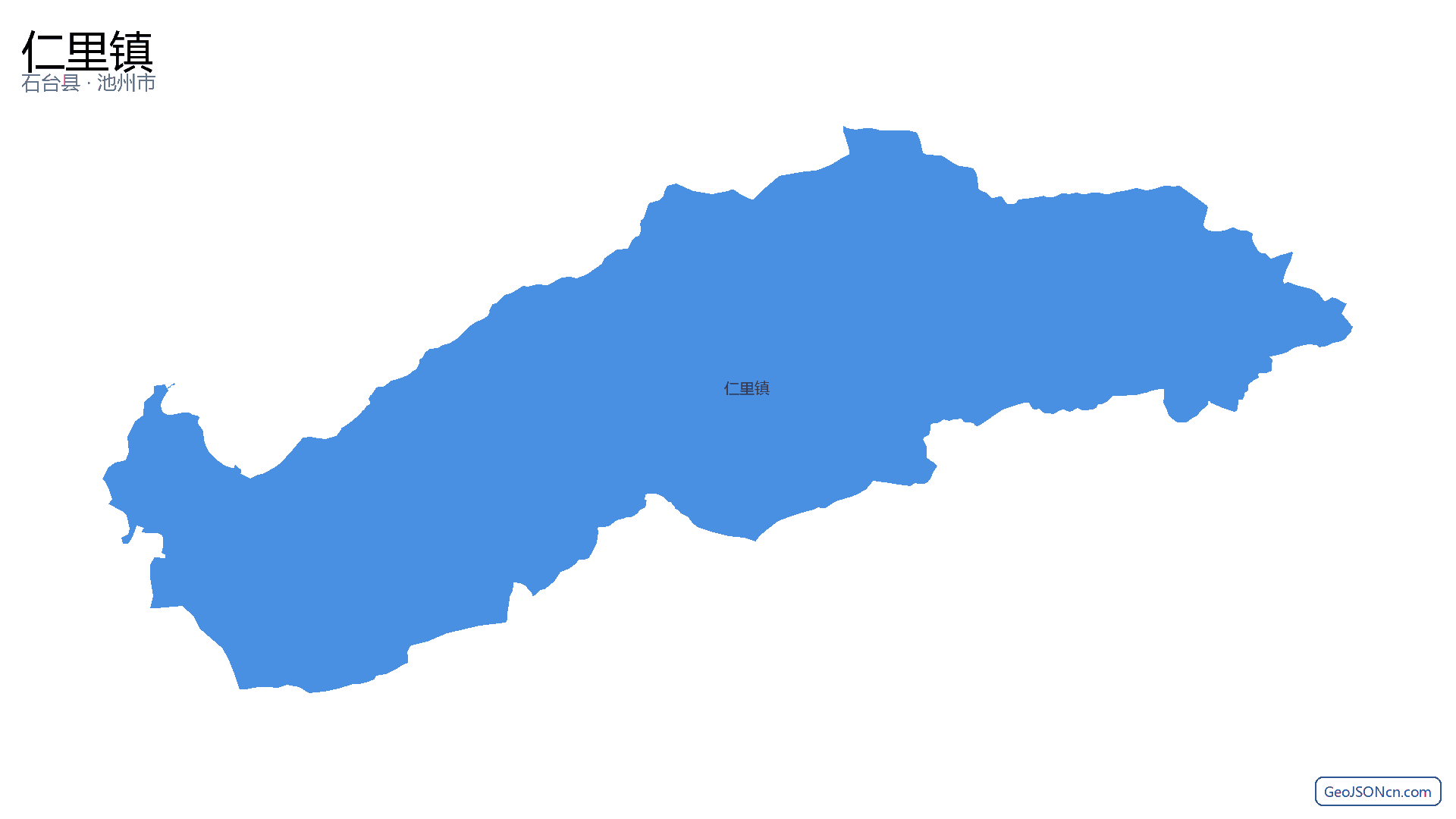 仁里镇行政区划边界地图（石台县·池州市）,提供GeoJSON、SHP矢量边界数据下载及高清地图大图(PNG/JPG) - GeoJSONcn.com