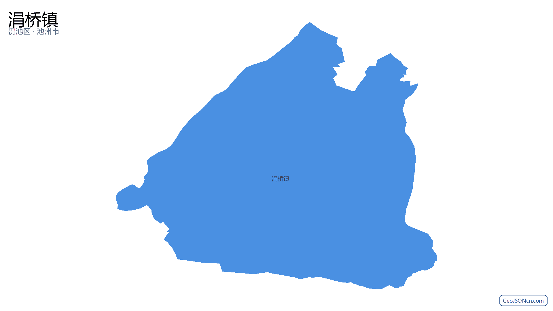 涓桥镇行政区划边界地图（贵池区·池州市）,提供GeoJSON、SHP矢量边界数据下载及高清地图大图(PNG/JPG) - GeoJSONcn.com