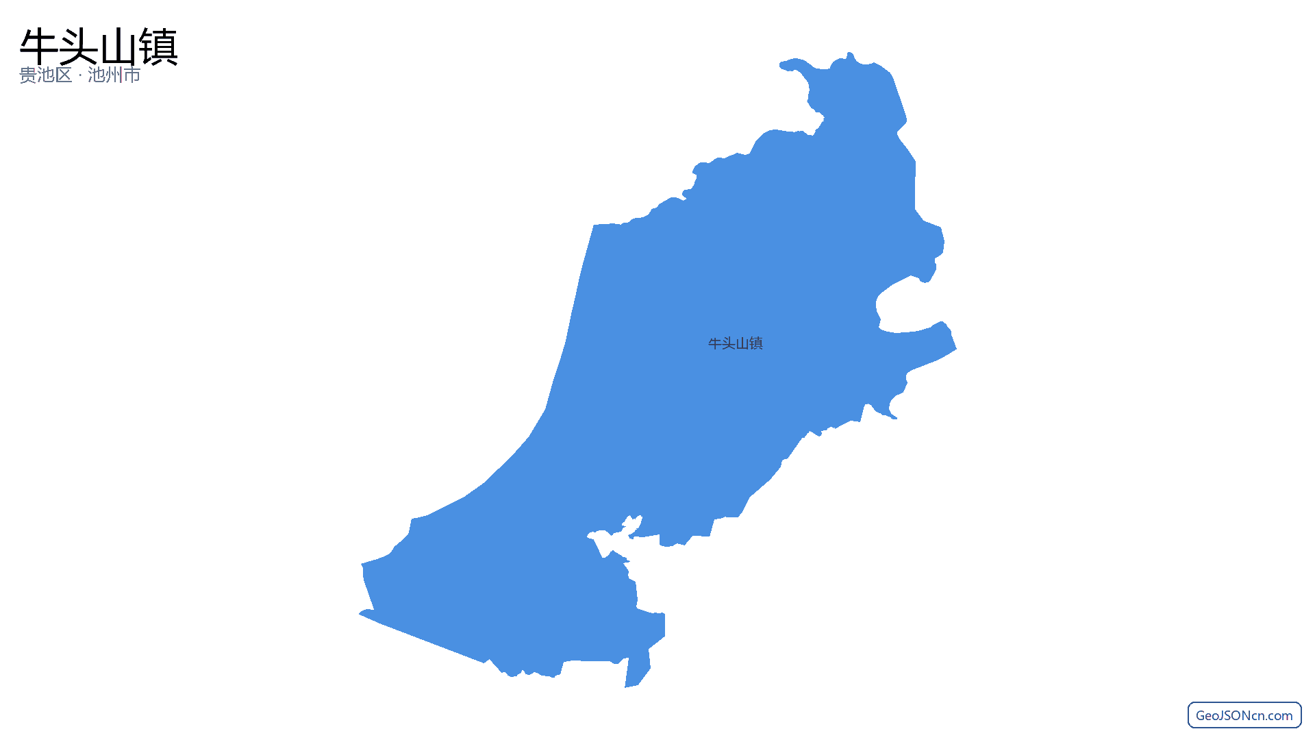 牛头山镇行政区划边界地图(贵池区·池州市),提供GeoJSON、SHP矢量边界数据下载及高清地图大图(PNG/JPG) - GeoJSONcn.com