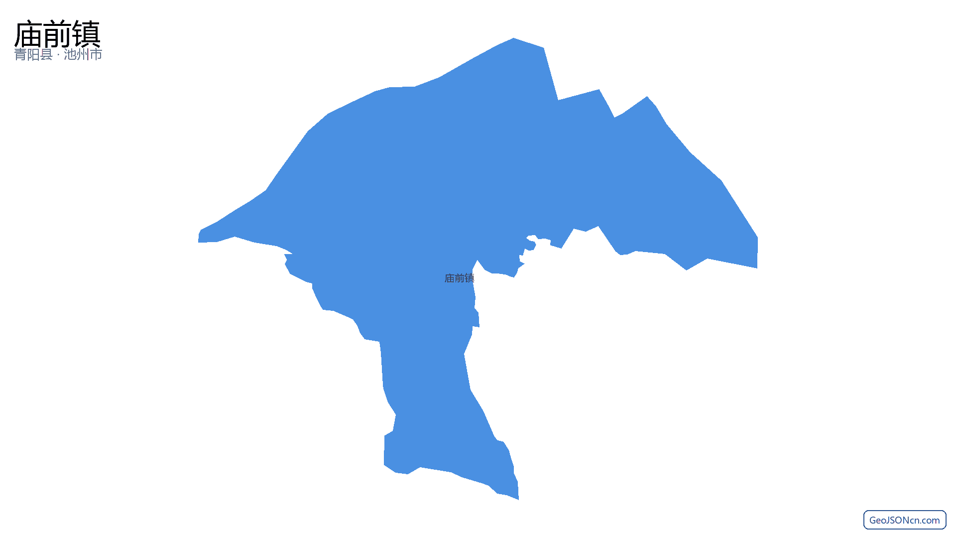 庙前镇行政区划边界地图（青阳县·池州市）,提供GeoJSON、SHP矢量边界数据下载及高清地图大图(PNG/JPG) - GeoJSONcn.com