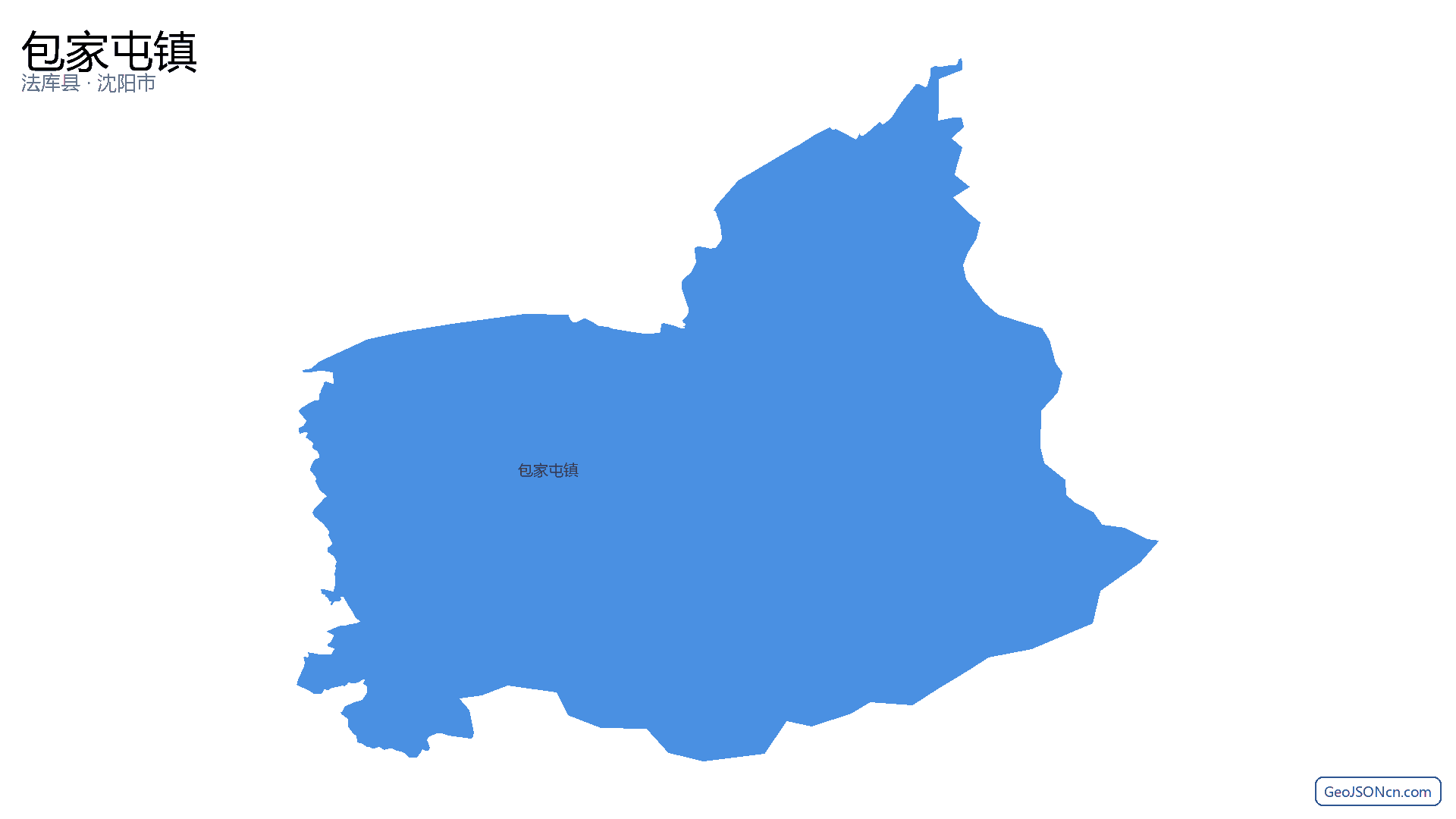 包家屯镇行政区划边界地图（法库县·沈阳市）,提供GeoJSON、SHP矢量边界数据下载及高清地图大图(PNG/JPG) - GeoJSONcn.com
