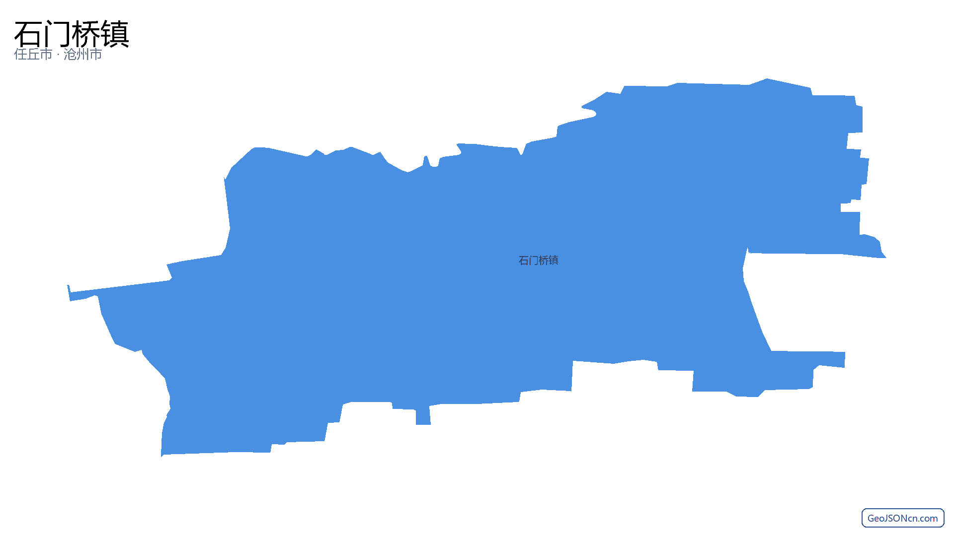 石门桥镇行政区划边界地图（任丘市·沧州市）,提供GeoJSON、SHP矢量边界数据下载及高清地图大图(PNG/JPG) - GeoJSONcn.com