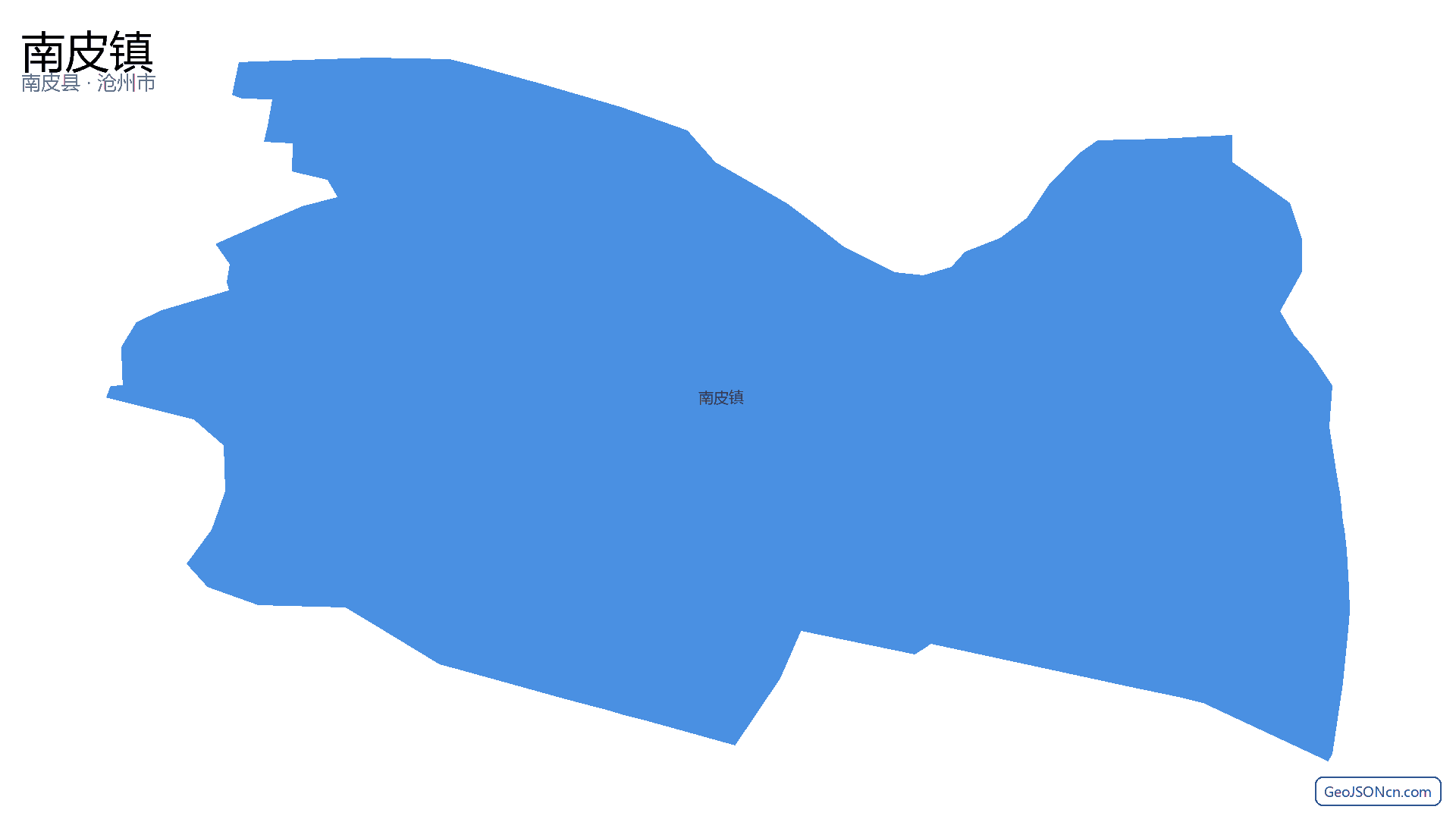 南皮镇行政区划边界地图(南皮县·沧州市),提供GeoJSON、SHP矢量边界数据下载及高清地图大图(PNG/JPG) - GeoJSONcn.com