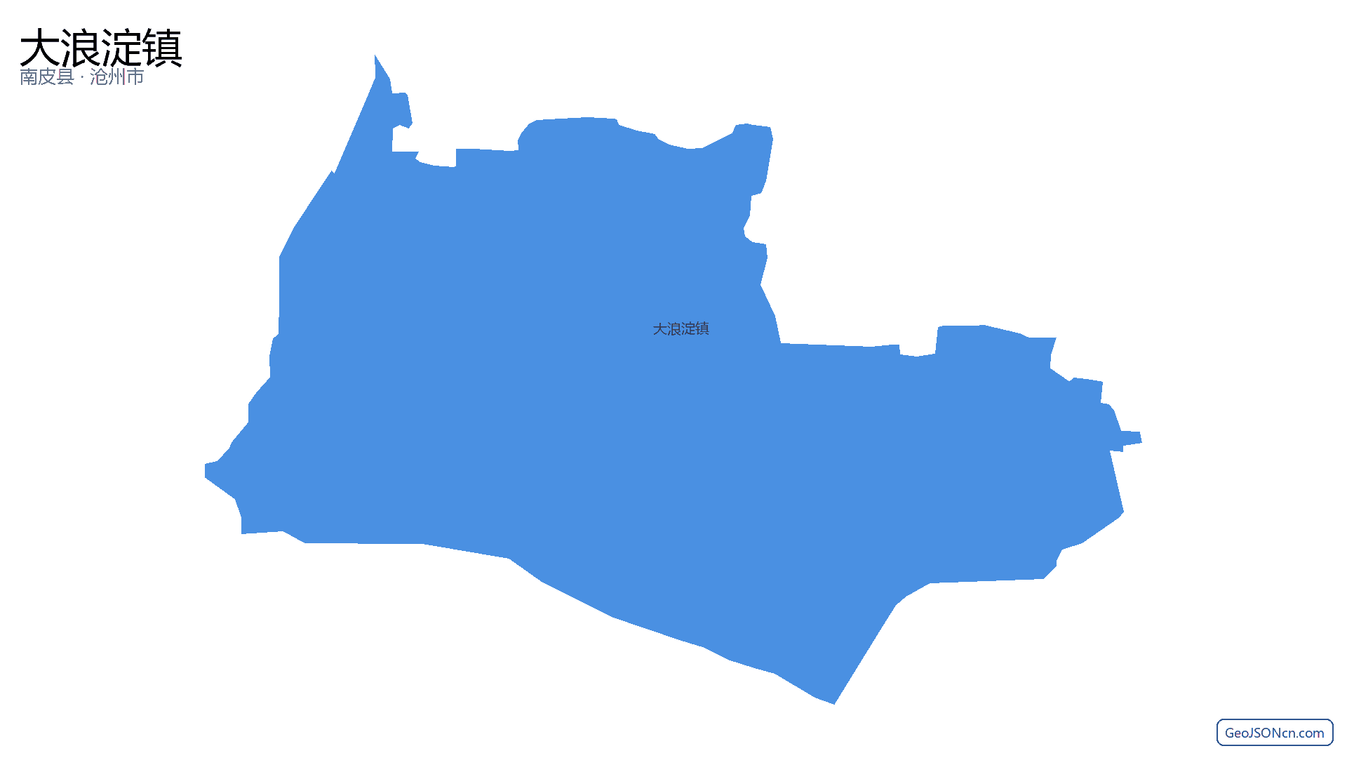 大浪淀镇行政区划边界地图（南皮县·沧州市）,提供GeoJSON、SHP矢量边界数据下载及高清地图大图(PNG/JPG) - GeoJSONcn.com