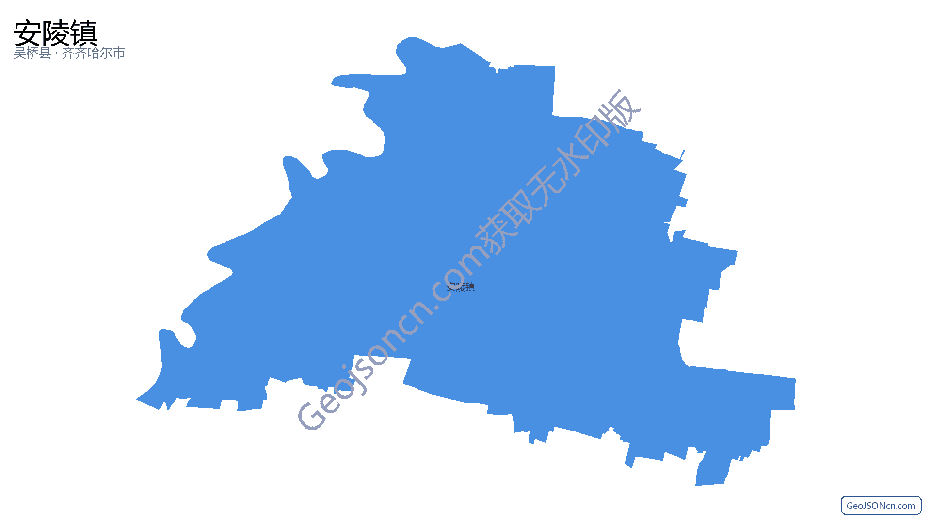 安陵镇行政区划边界地图(吴桥县·沧州市),提供GeoJSON、SHP矢量边界数据下载及高清地图大图(PNG/JPG) - GeoJSONcn.com