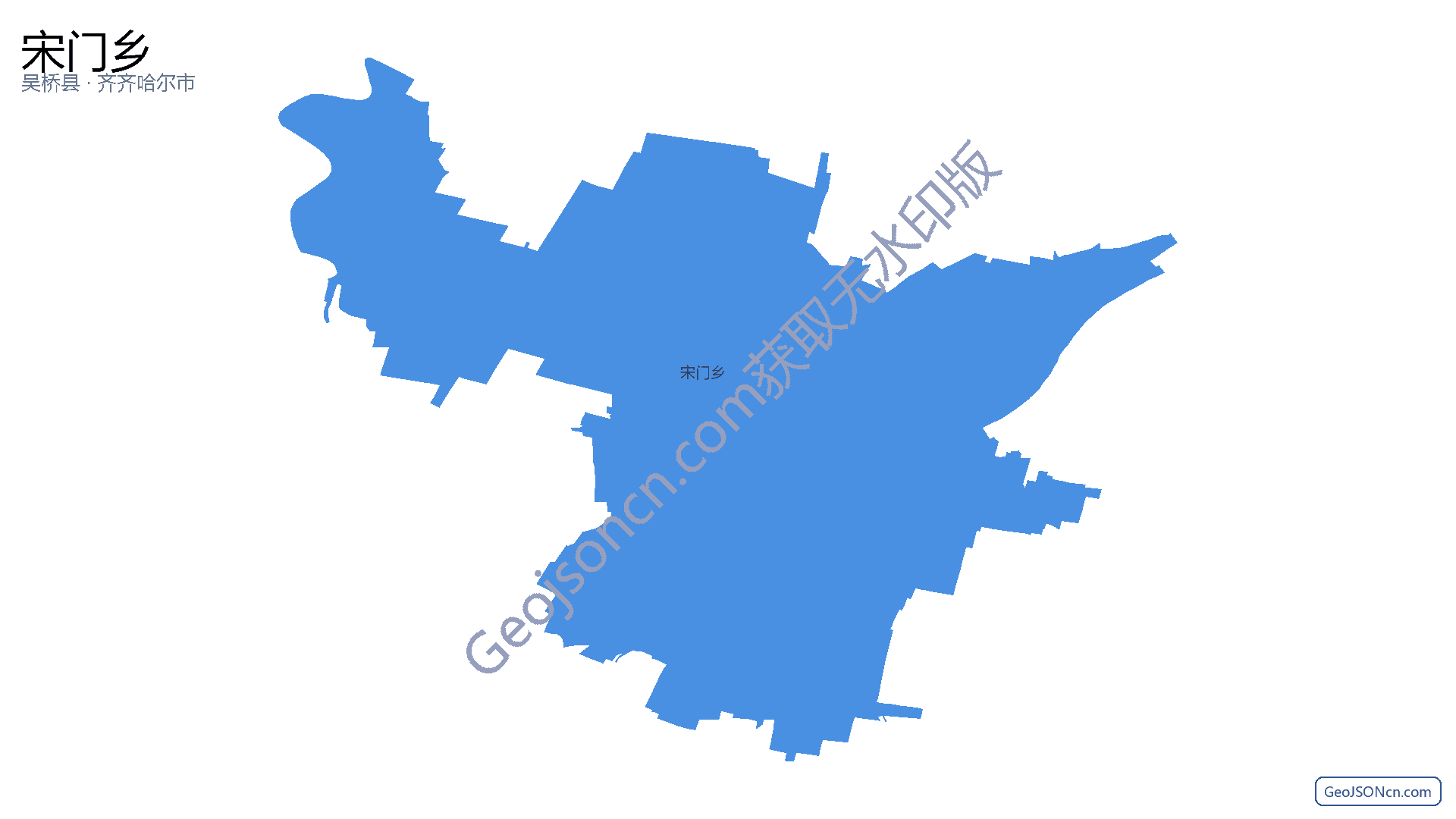宋门乡行政区划边界地图(吴桥县·沧州市),提供GeoJSON、SHP矢量边界数据下载及高清地图大图(PNG/JPG) - GeoJSONcn.com