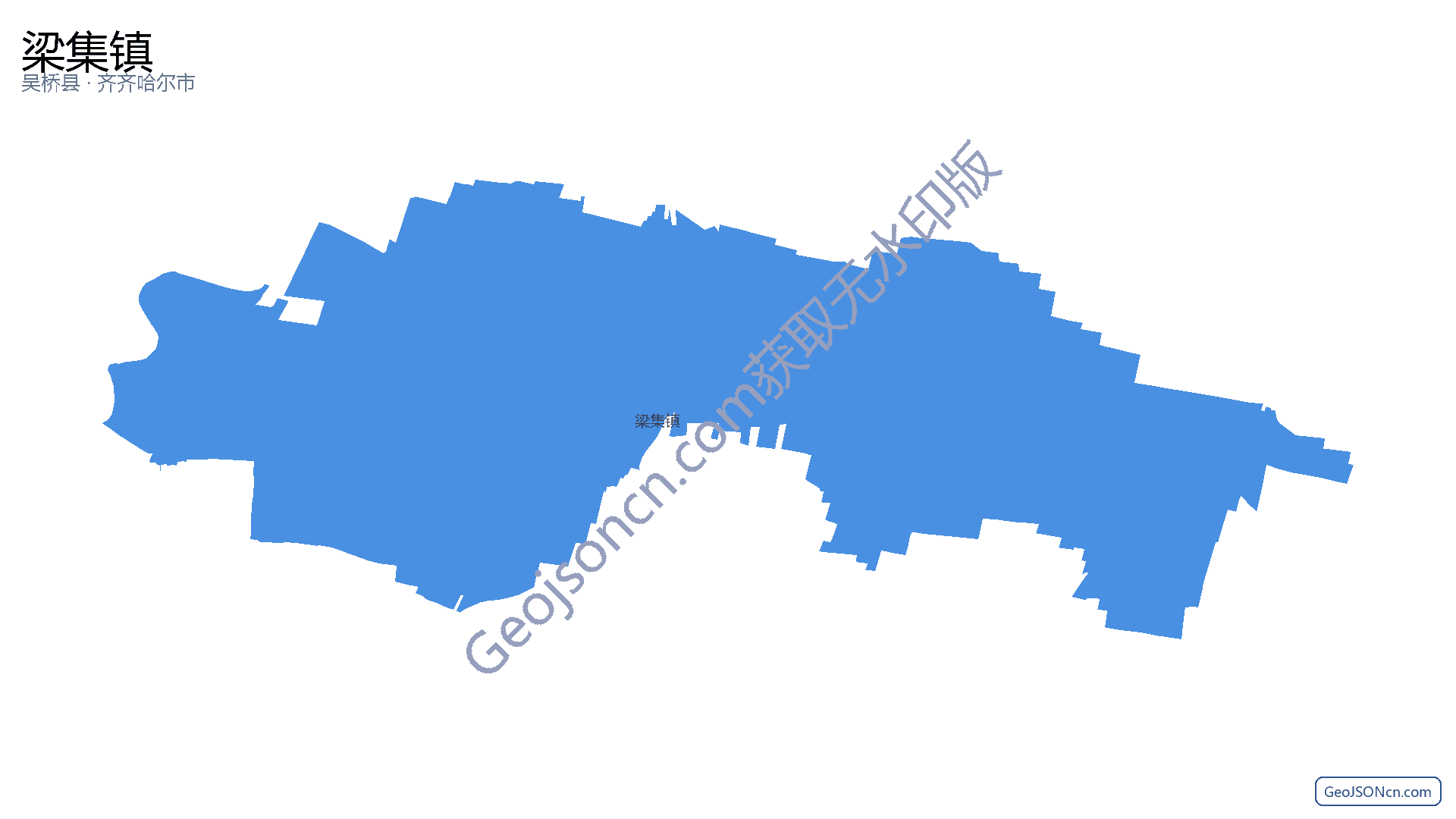 梁集镇行政区划边界地图(吴桥县·沧州市),提供GeoJSON、SHP矢量边界数据下载及高清地图大图(PNG/JPG) - GeoJSONcn.com