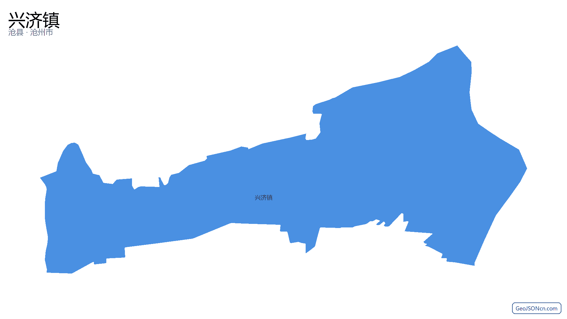 兴济镇行政区划边界地图(沧县·沧州市),提供GeoJSON、SHP矢量边界数据下载及高清地图大图(PNG/JPG) - GeoJSONcn.com