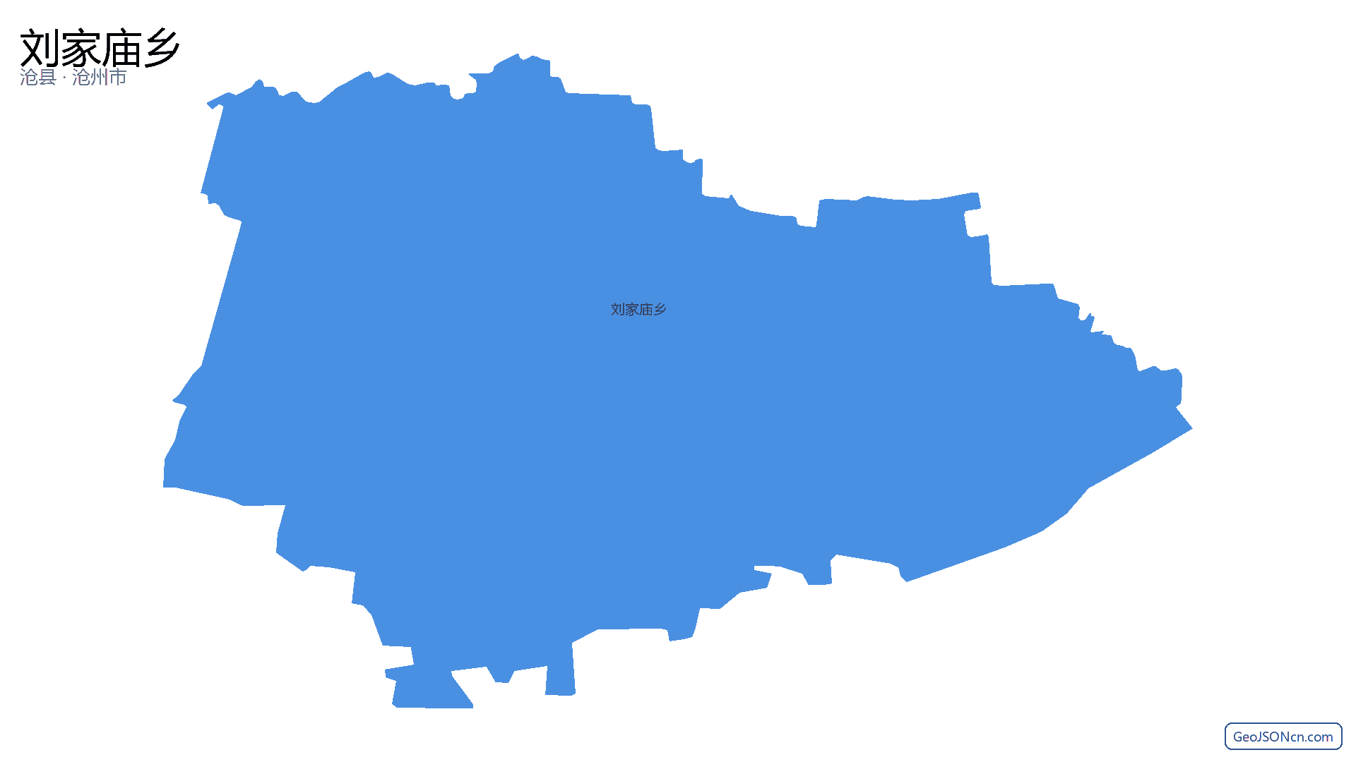 刘家庙乡行政区划边界地图(沧县·沧州市),提供GeoJSON、SHP矢量边界数据下载及高清地图大图(PNG/JPG) - GeoJSONcn.com