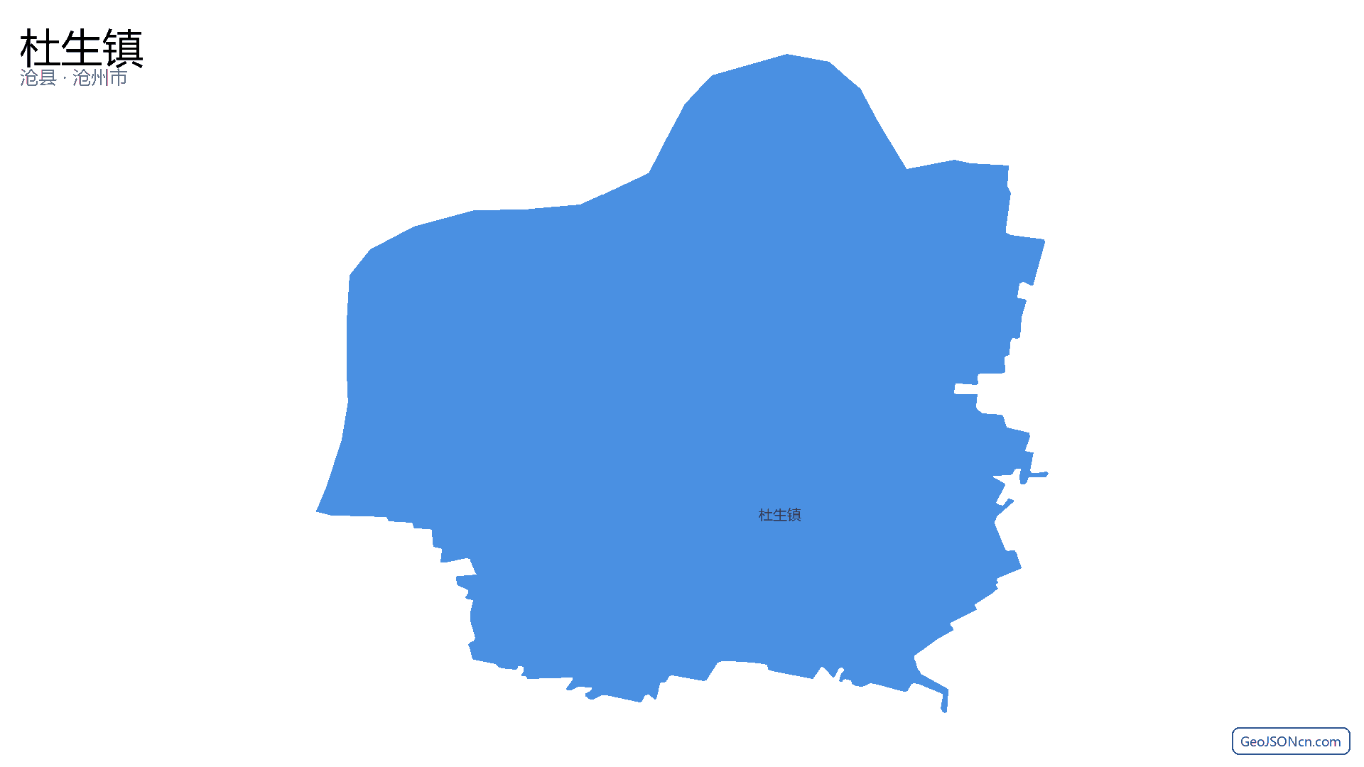 杜生镇行政区划边界地图（沧县·沧州市）,提供GeoJSON、SHP矢量边界数据下载及高清地图大图(PNG/JPG) - GeoJSONcn.com
