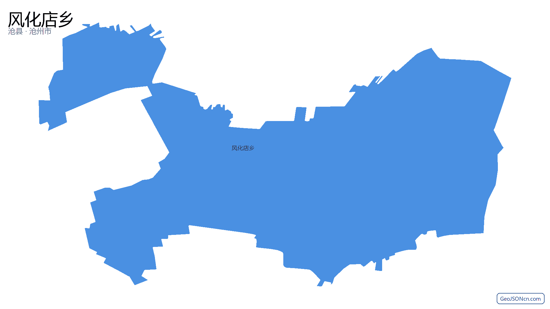 风化店乡行政区划边界地图（沧县·沧州市）,提供GeoJSON、SHP矢量边界数据下载及高清地图大图(PNG/JPG) - GeoJSONcn.com