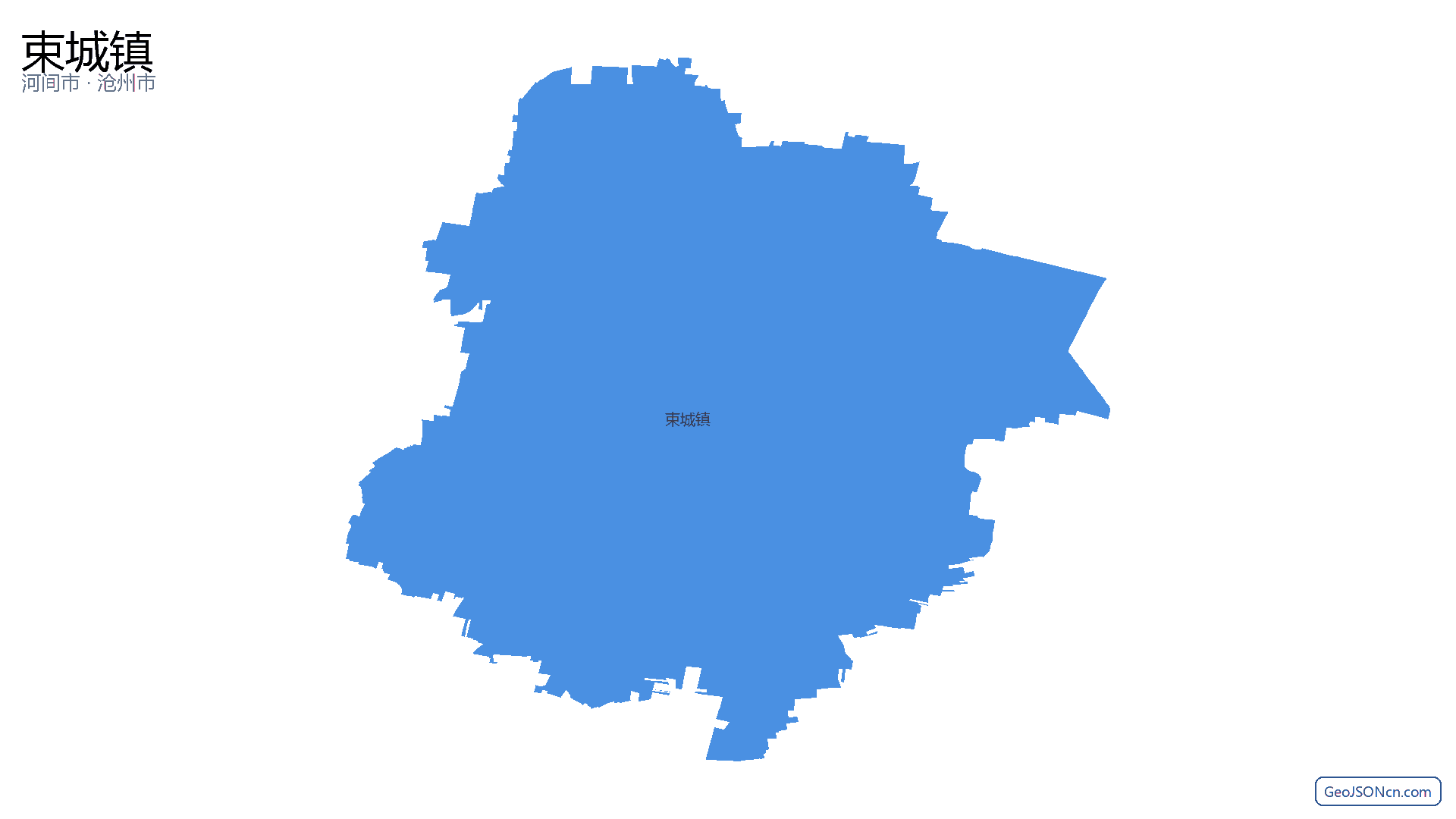 束城镇行政区划边界地图(河间市·沧州市),提供GeoJSON、SHP矢量边界数据下载及高清地图大图(PNG/JPG) - GeoJSONcn.com