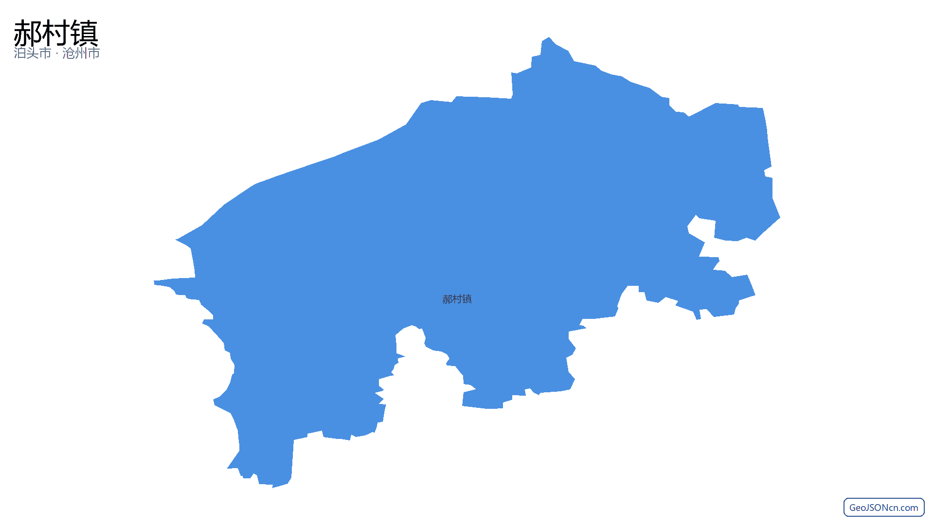 郝村镇行政区划边界地图（泊头市·沧州市）,提供GeoJSON、SHP矢量边界数据下载及高清地图大图(PNG/JPG) - GeoJSONcn.com