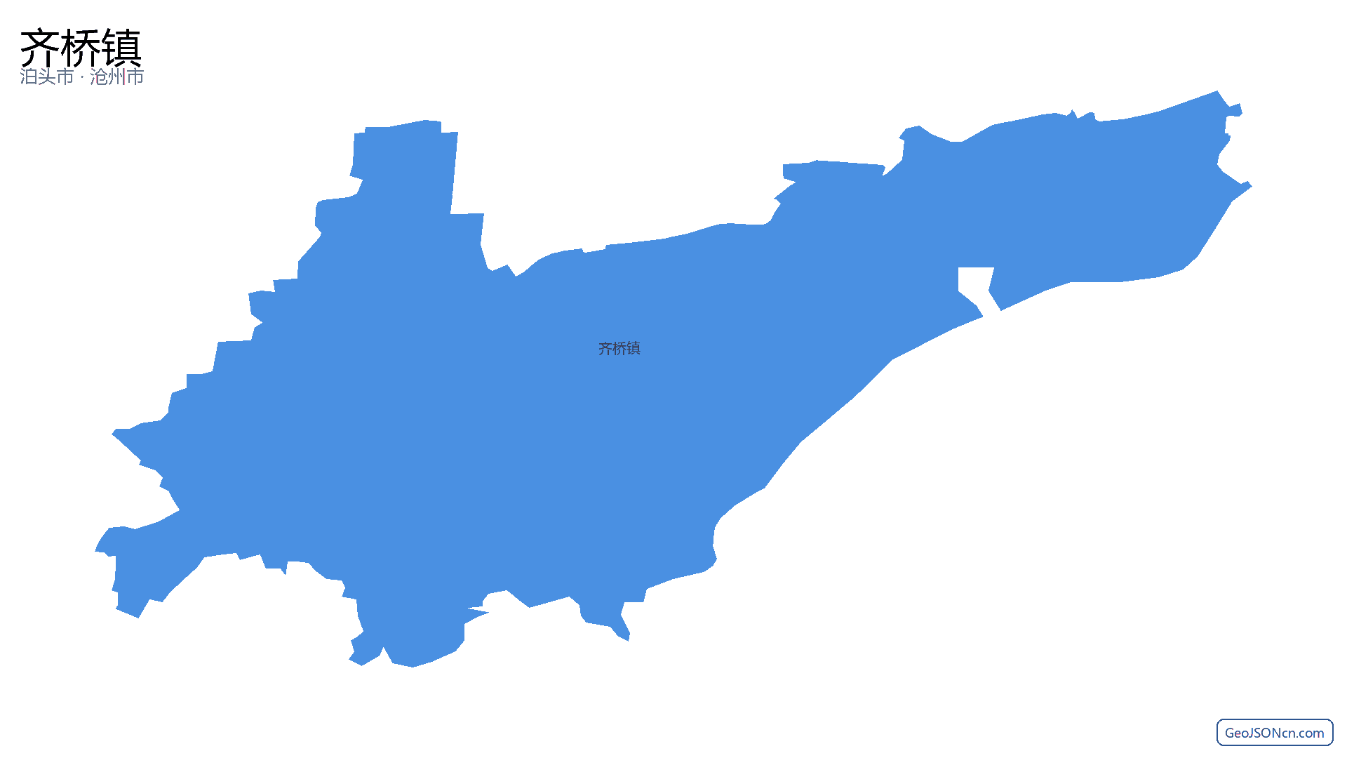 齐桥镇行政区划边界地图(泊头市·沧州市),提供GeoJSON、SHP矢量边界数据下载及高清地图大图(PNG/JPG) - GeoJSONcn.com