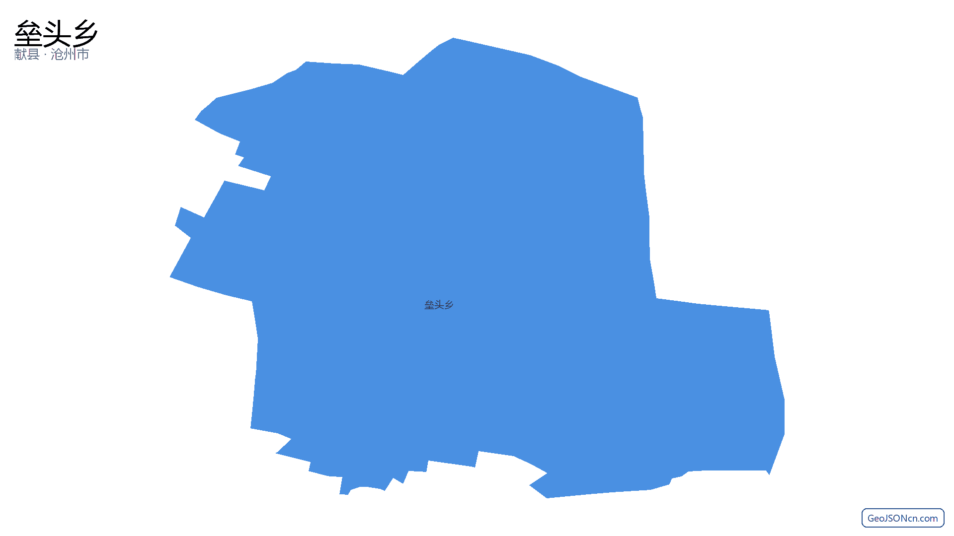 垒头乡行政区划边界地图（献县·沧州市）,提供GeoJSON、SHP矢量边界数据下载及高清地图大图(PNG/JPG) - GeoJSONcn.com
