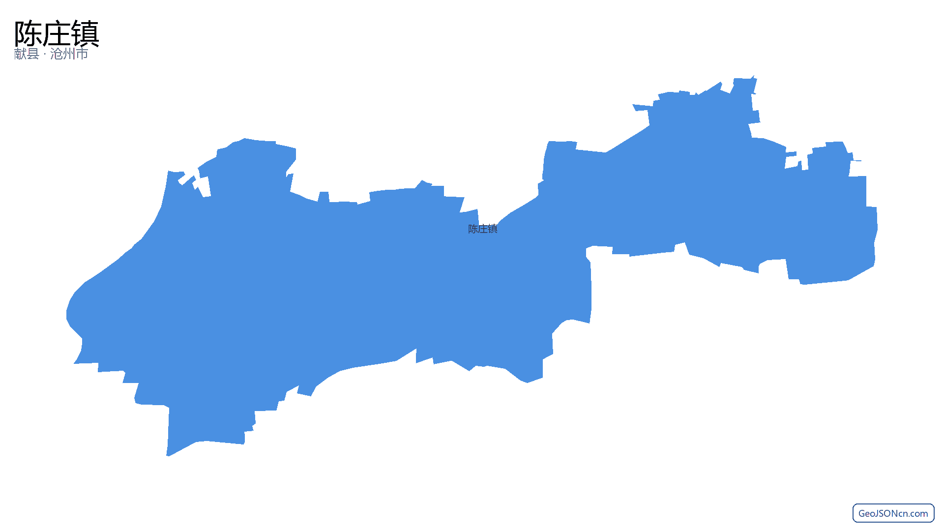 陈庄镇行政区划边界地图（献县·沧州市）,提供GeoJSON、SHP矢量边界数据下载及高清地图大图(PNG/JPG) - GeoJSONcn.com