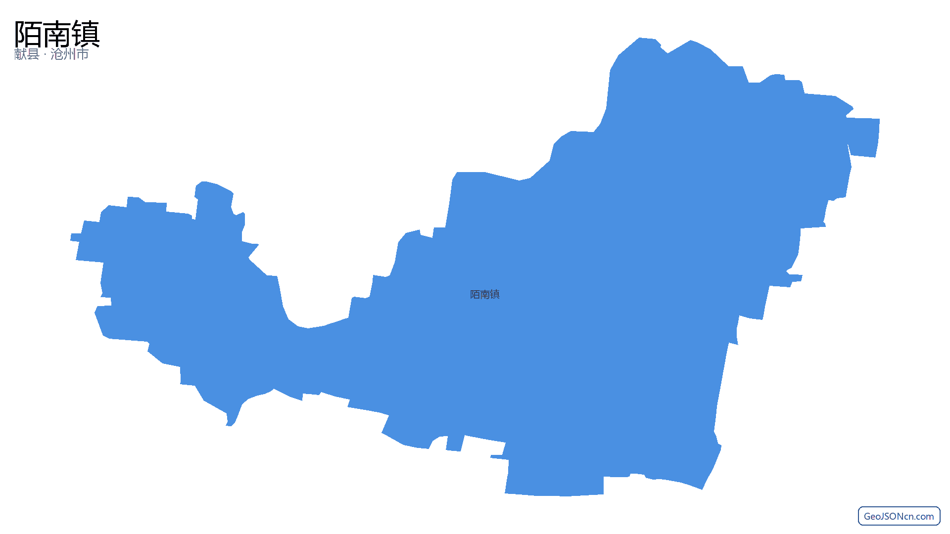 陌南镇行政区划边界地图（献县·沧州市）,提供GeoJSON、SHP矢量边界数据下载及高清地图大图(PNG/JPG) - GeoJSONcn.com