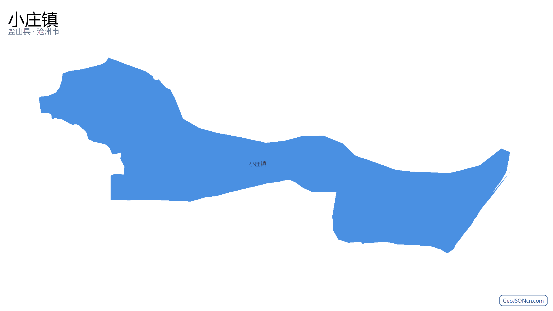 小庄镇行政区划边界地图（盐山县·沧州市）,提供GeoJSON、SHP矢量边界数据下载及高清地图大图(PNG/JPG) - GeoJSONcn.com