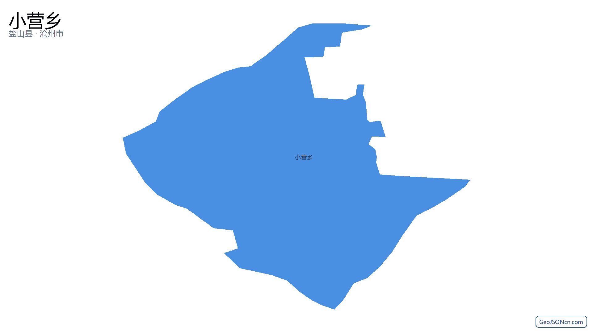 小营乡行政区划边界地图(盐山县·沧州市),提供GeoJSON、SHP矢量边界数据下载及高清地图大图(PNG/JPG) - GeoJSONcn.com