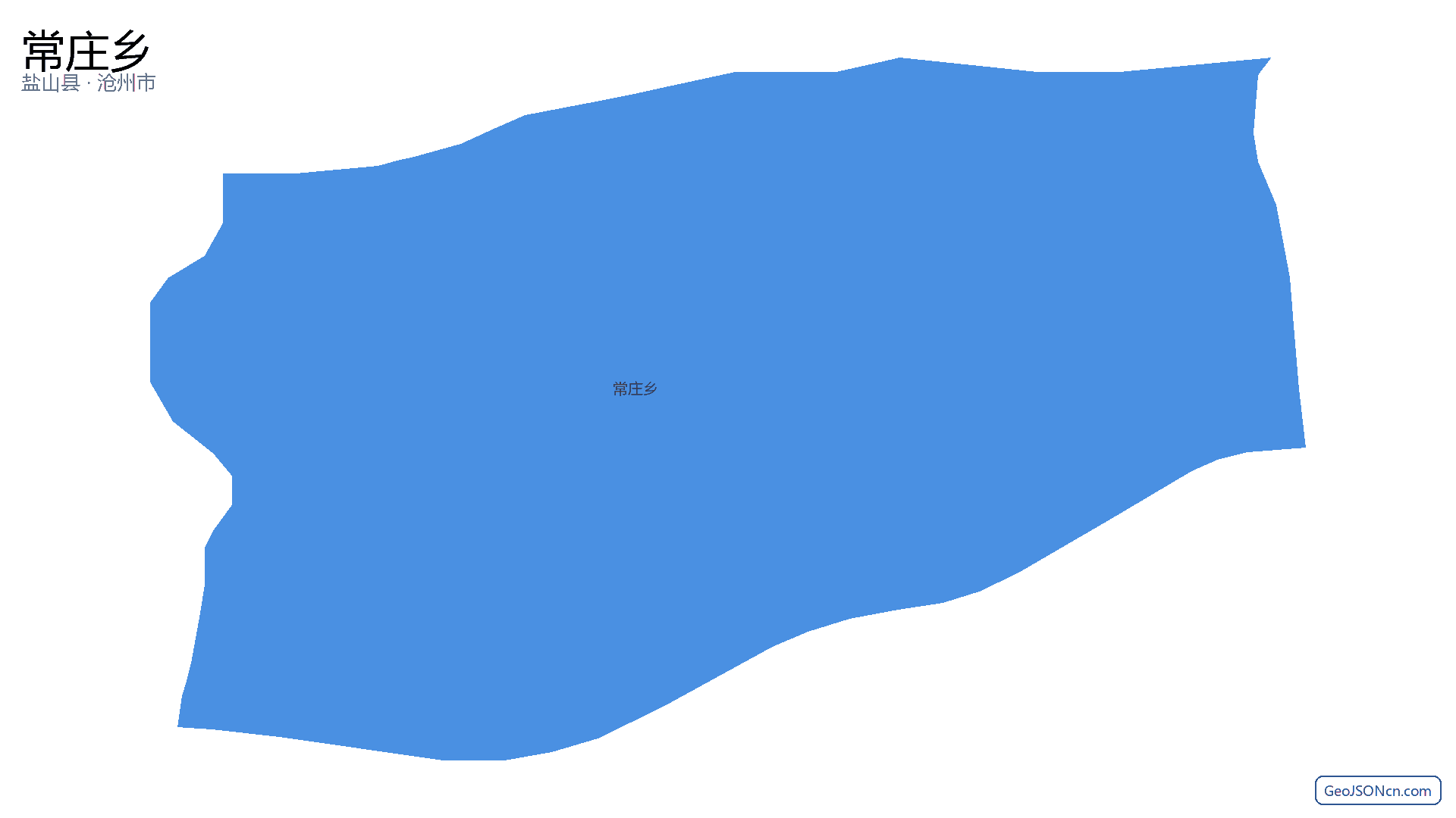常庄乡行政区划边界地图(盐山县·沧州市),提供GeoJSON、SHP矢量边界数据下载及高清地图大图(PNG/JPG) - GeoJSONcn.com