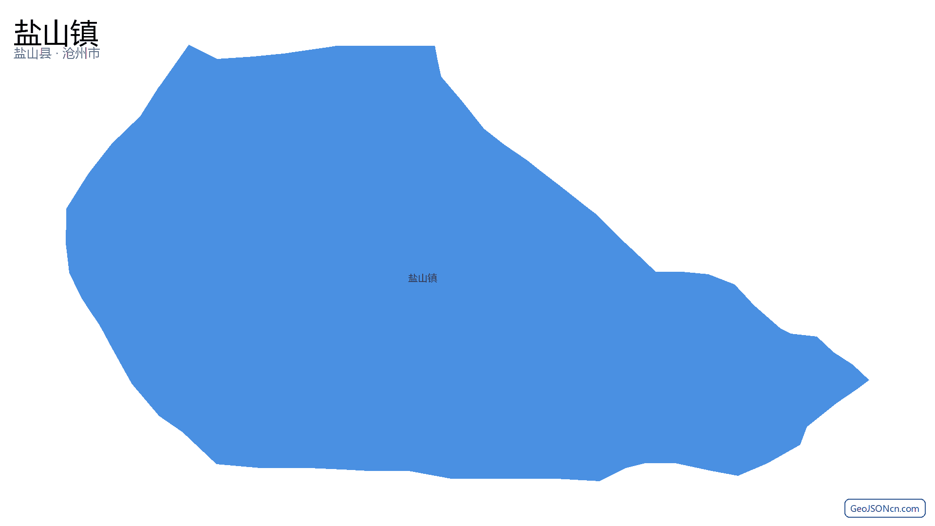 盐山镇行政区划边界地图(盐山县·沧州市),提供GeoJSON、SHP矢量边界数据下载及高清地图大图(PNG/JPG) - GeoJSONcn.com