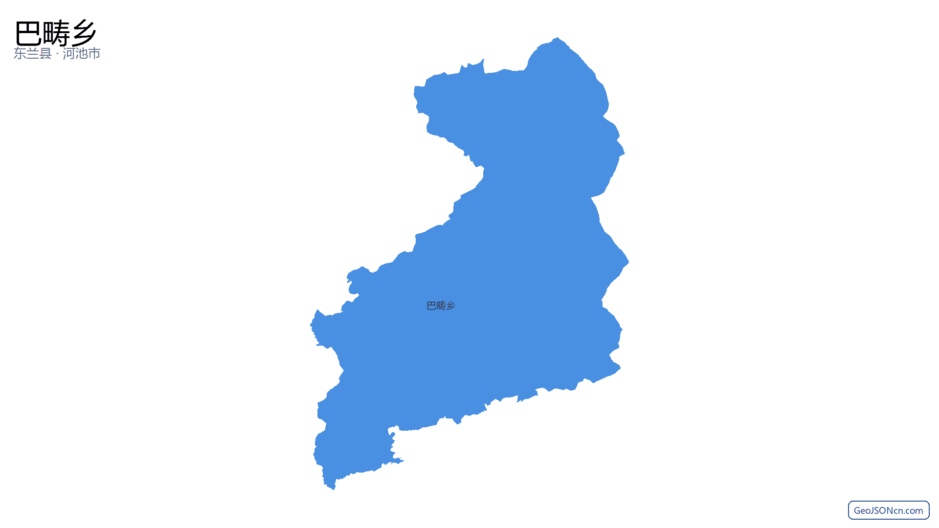 巴畴乡行政区划边界地图（东兰县·河池市）,提供GeoJSON、SHP矢量边界数据下载及高清地图大图(PNG/JPG) - GeoJSONcn.com