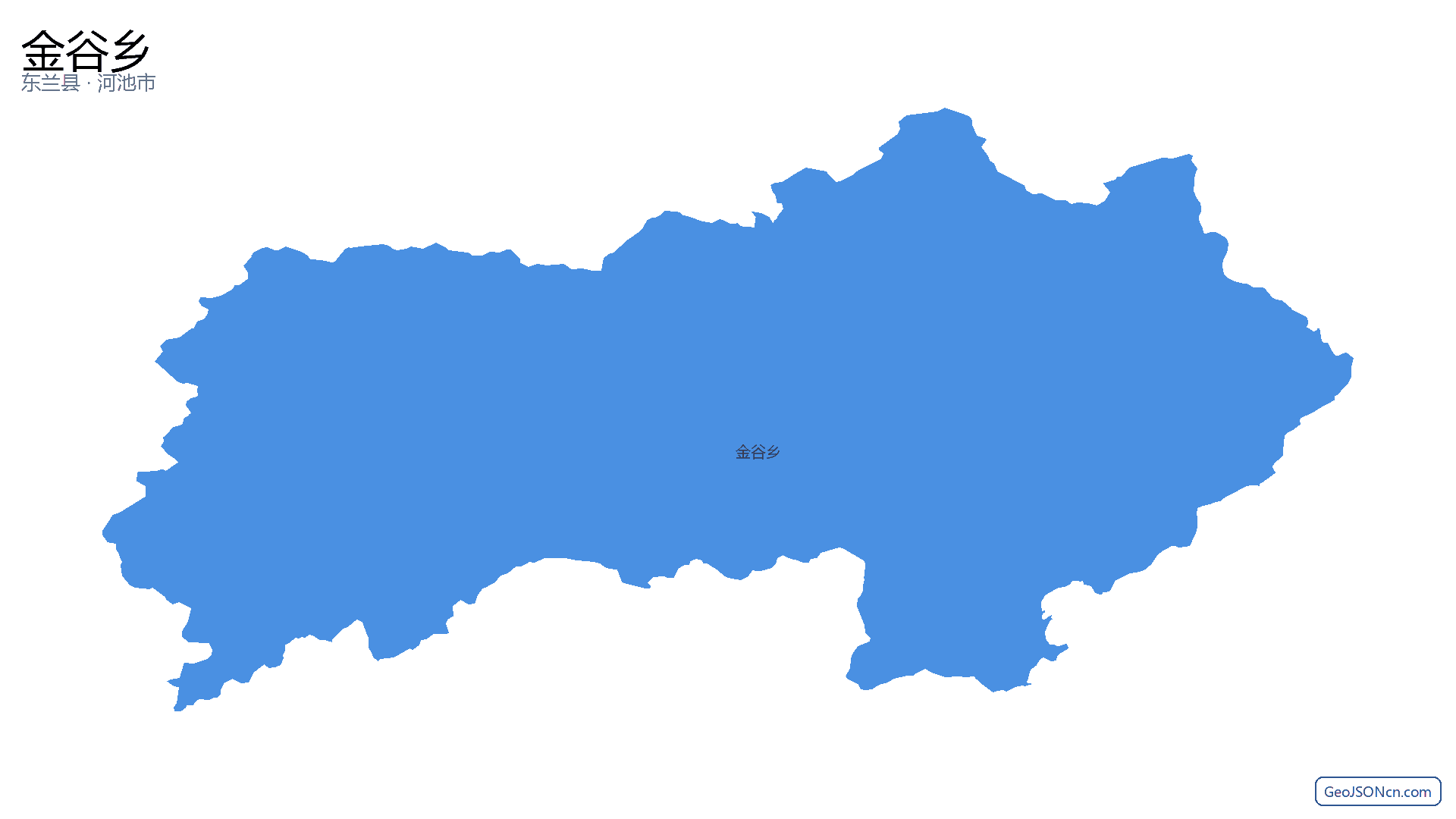 金谷乡行政区划边界地图（东兰县·河池市）,提供GeoJSON、SHP矢量边界数据下载及高清地图大图(PNG/JPG) - GeoJSONcn.com
