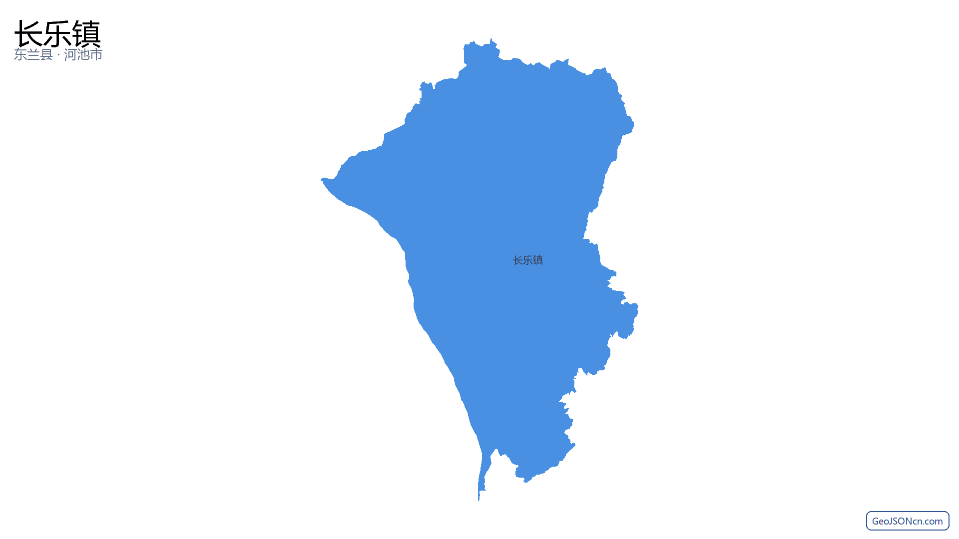 长乐镇行政区划边界地图（东兰县·河池市）,提供GeoJSON、SHP矢量边界数据下载及高清地图大图(PNG/JPG) - GeoJSONcn.com