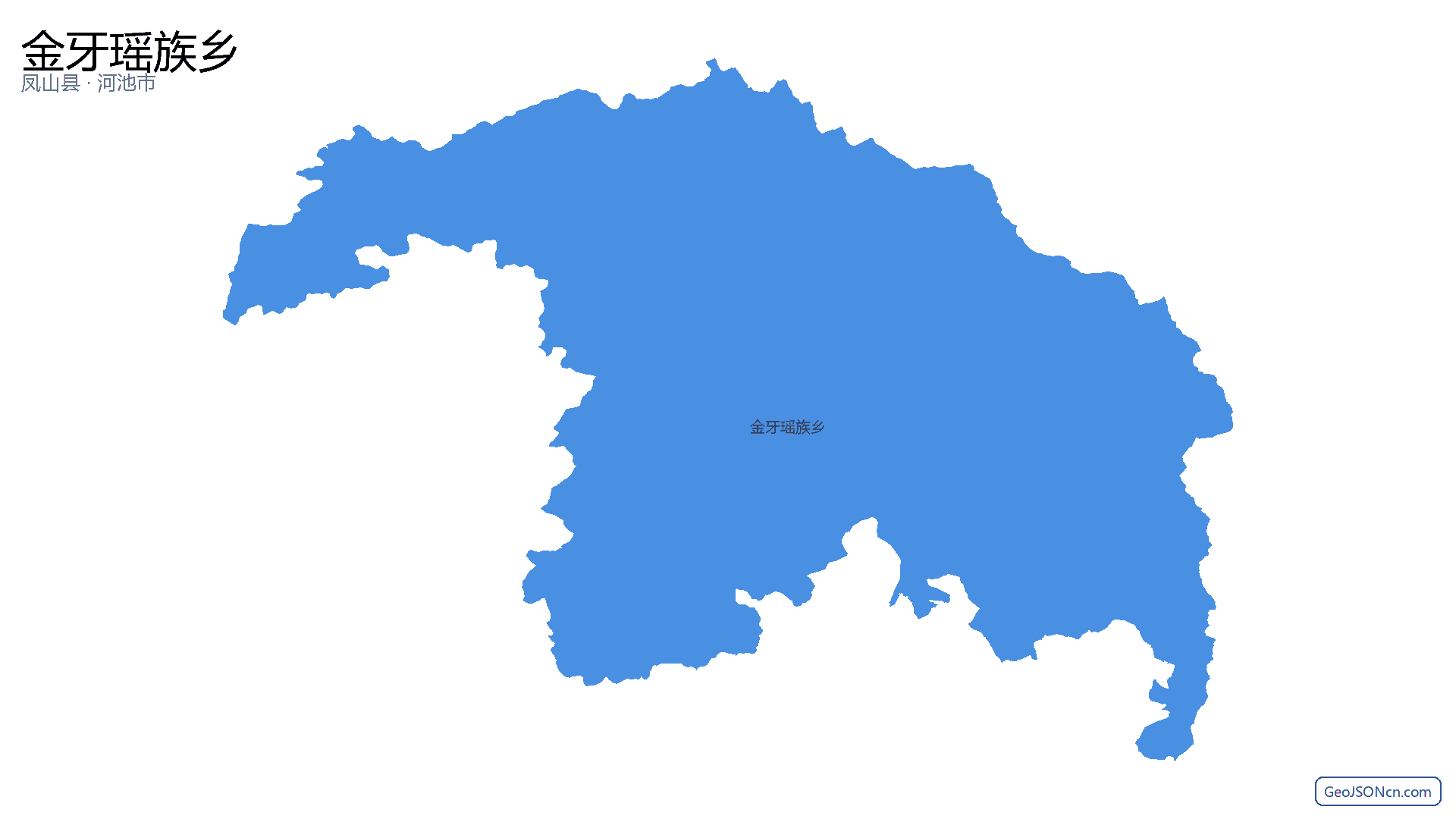 金牙瑶族乡行政区划边界地图(凤山县·河池市),提供GeoJSON、SHP矢量边界数据下载及高清地图大图(PNG/JPG) - GeoJSONcn.com