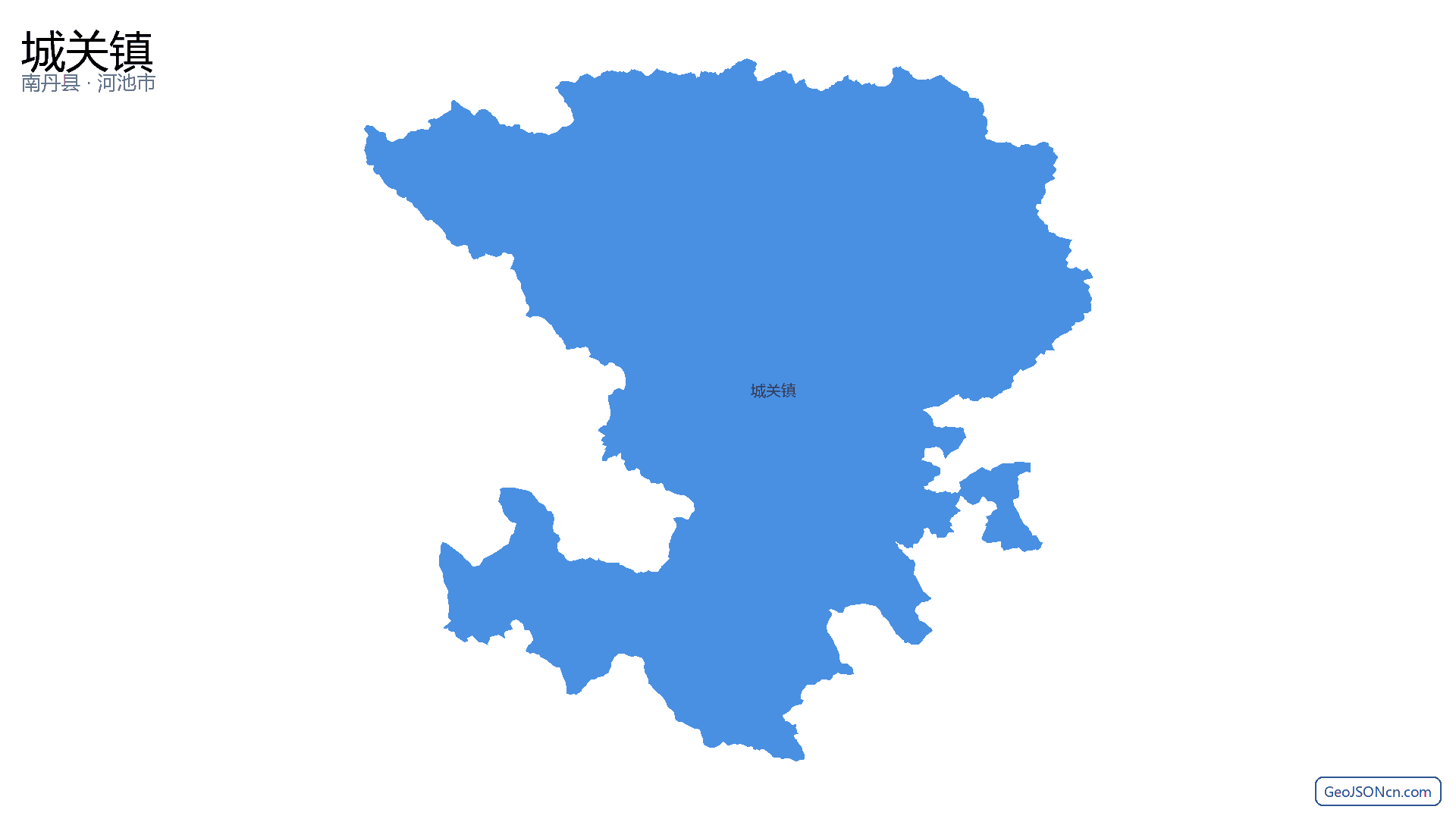 城关镇行政区划边界地图（南丹县·河池市）,提供GeoJSON、SHP矢量边界数据下载及高清地图大图(PNG/JPG) - GeoJSONcn.com