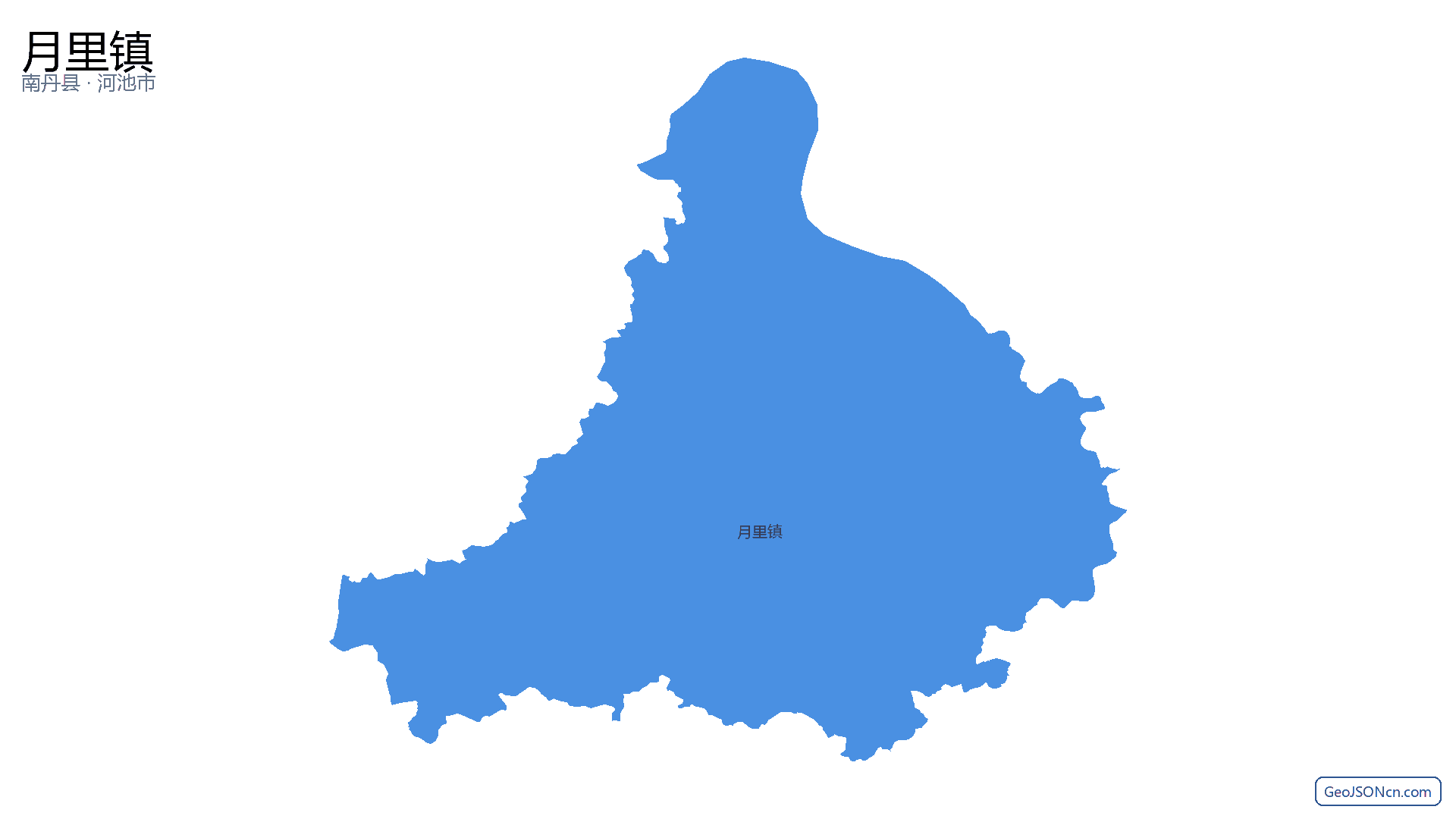 月里镇行政区划边界地图（南丹县·河池市）,提供GeoJSON、SHP矢量边界数据下载及高清地图大图(PNG/JPG) - GeoJSONcn.com