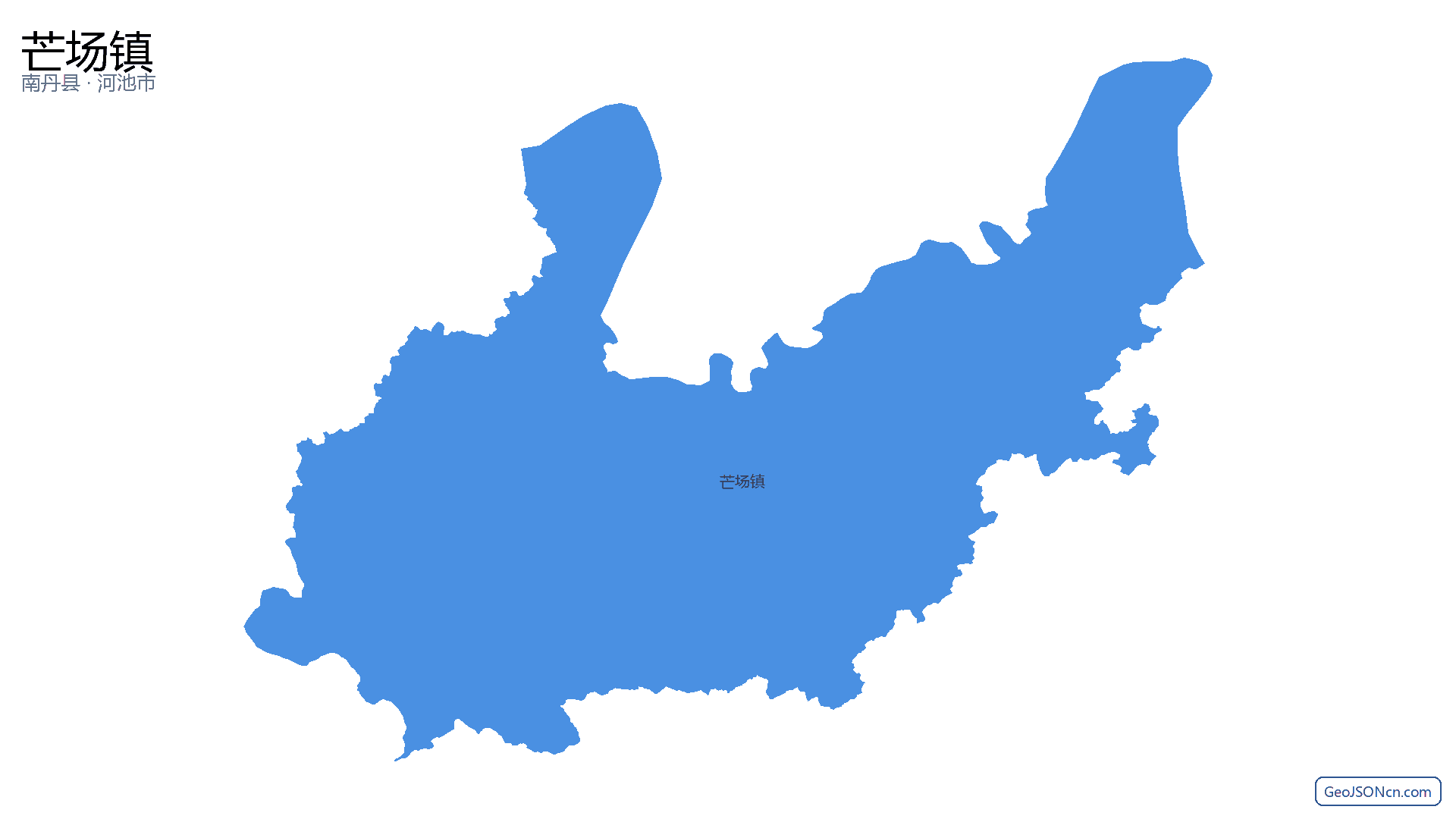 芒场镇行政区划边界地图(南丹县·河池市),提供GeoJSON、SHP矢量边界数据下载及高清地图大图(PNG/JPG) - GeoJSONcn.com