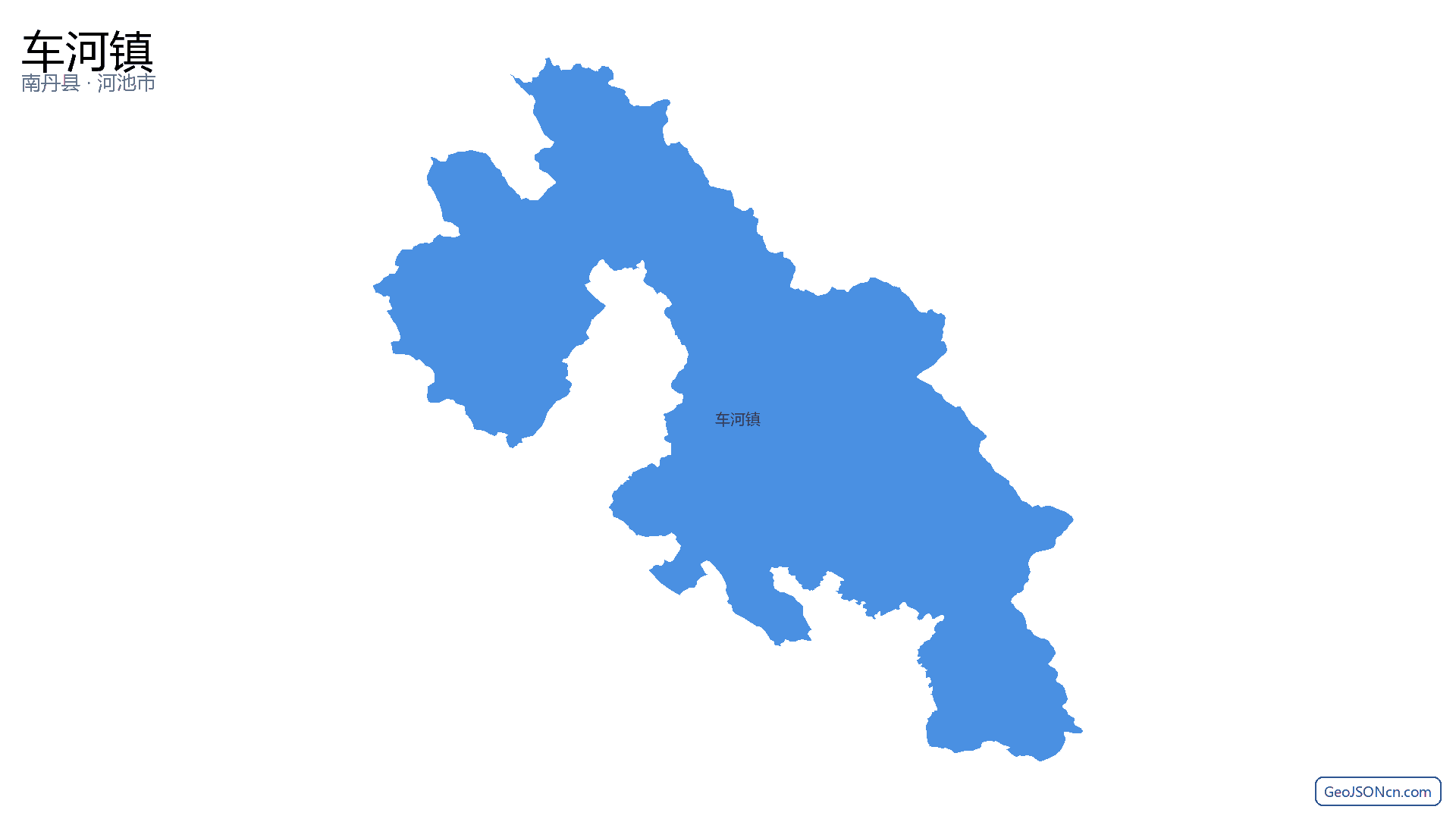 车河镇行政区划边界地图（南丹县·河池市）,提供GeoJSON、SHP矢量边界数据下载及高清地图大图(PNG/JPG) - GeoJSONcn.com