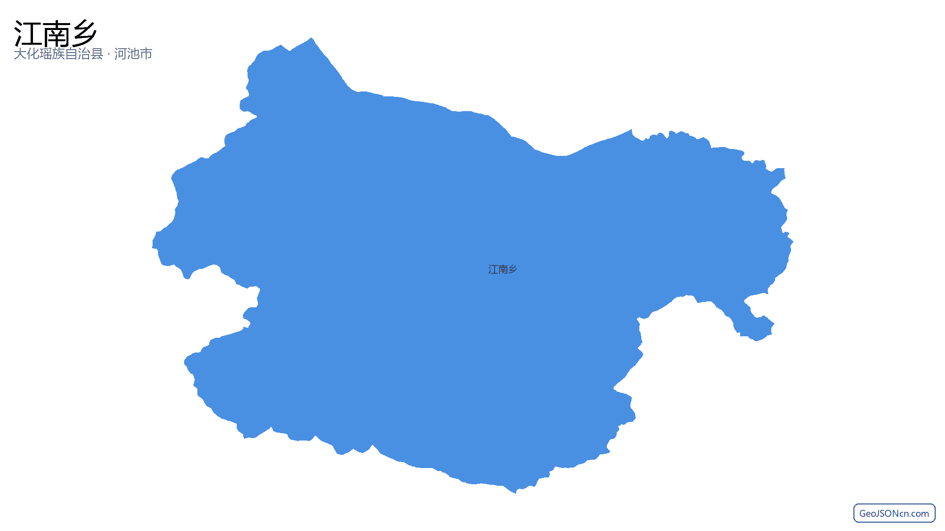 江南乡行政区划边界地图（大化瑶族自治县·河池市）,提供GeoJSON、SHP矢量边界数据下载及高清地图大图(PNG/JPG) - GeoJSONcn.com