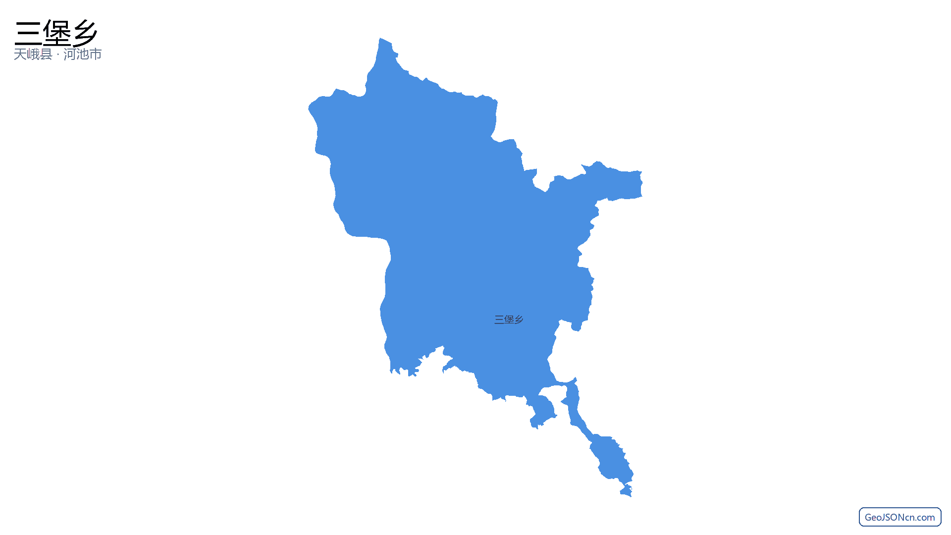 三堡乡行政区划边界地图（天峨县·河池市）,提供GeoJSON、SHP矢量边界数据下载及高清地图大图(PNG/JPG) - GeoJSONcn.com