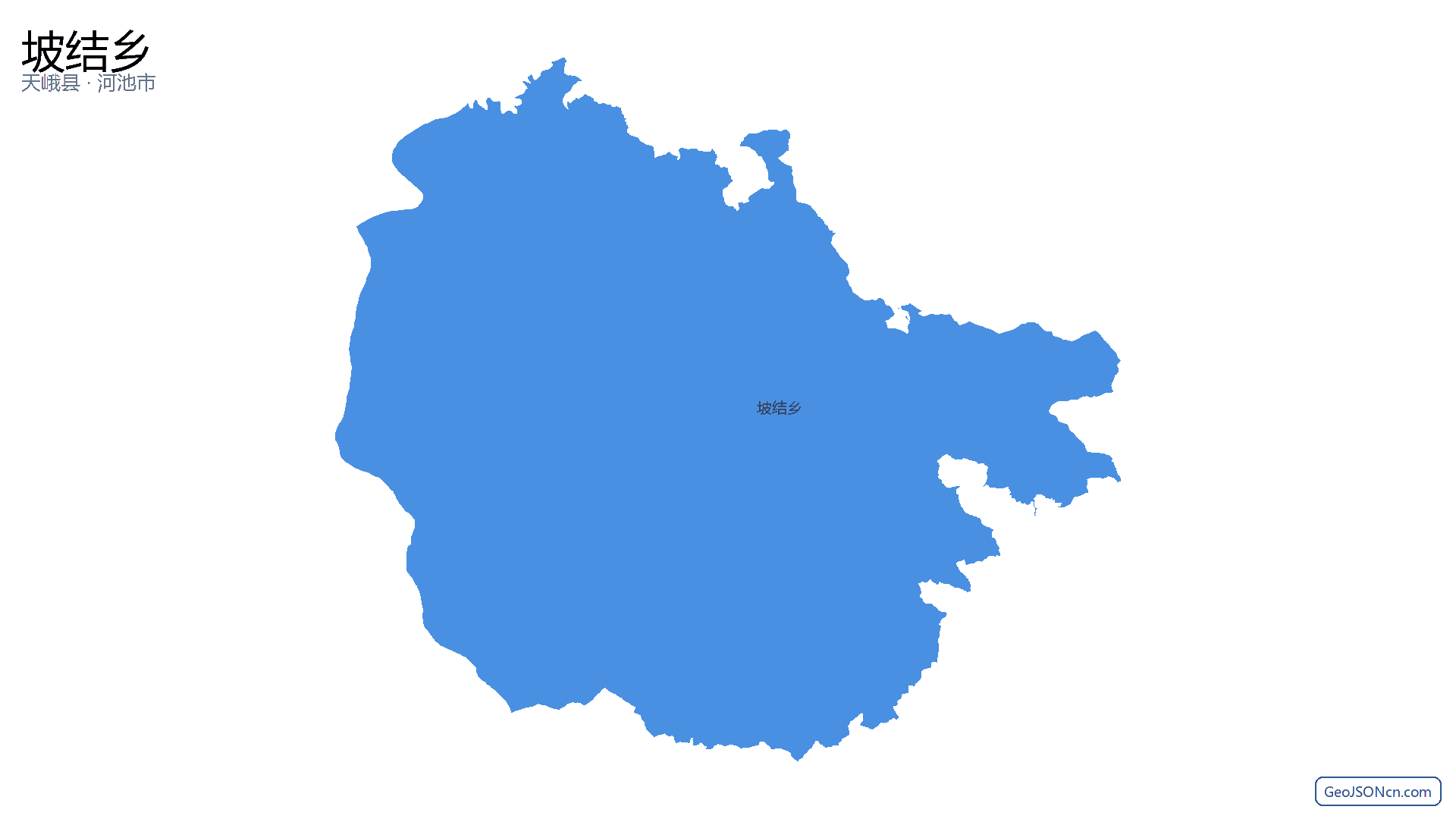 坡结乡行政区划边界地图（天峨县·河池市）,提供GeoJSON、SHP矢量边界数据下载及高清地图大图(PNG/JPG) - GeoJSONcn.com