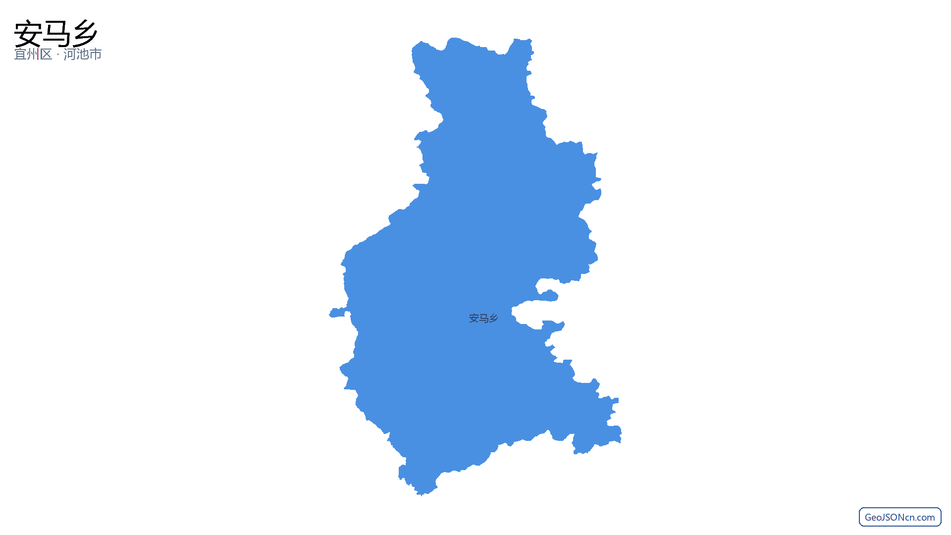 安马乡行政区划边界地图(宜州区·河池市),提供GeoJSON、SHP矢量边界数据下载及高清地图大图(PNG/JPG) - GeoJSONcn.com
