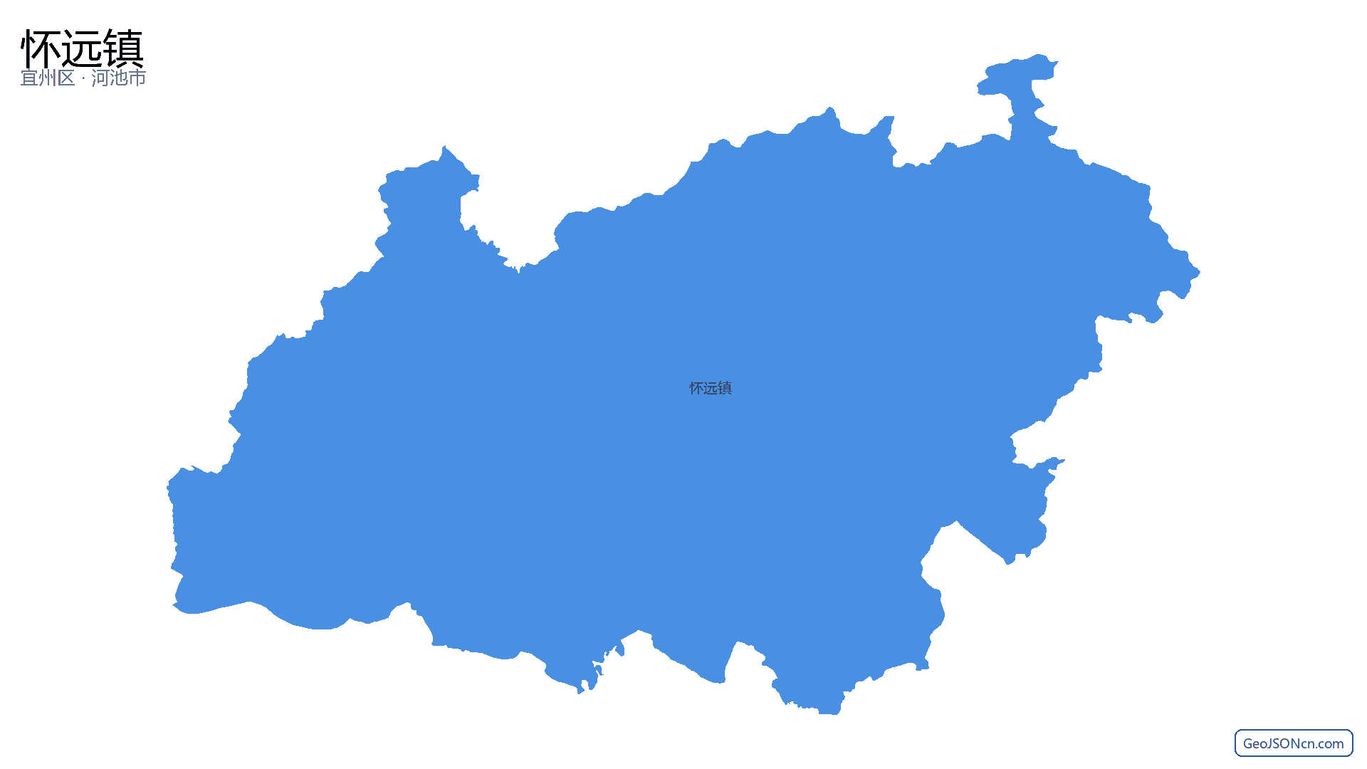 怀远镇行政区划边界地图(宜州区·河池市),提供GeoJSON、SHP矢量边界数据下载及高清地图大图(PNG/JPG) - GeoJSONcn.com