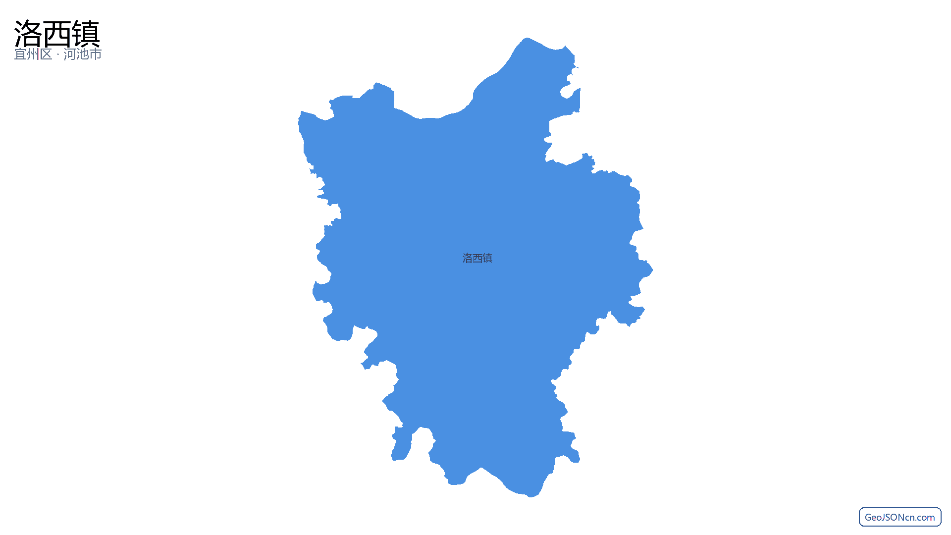 洛西镇行政区划边界地图（宜州区·河池市）,提供GeoJSON、SHP矢量边界数据下载及高清地图大图(PNG/JPG) - GeoJSONcn.com