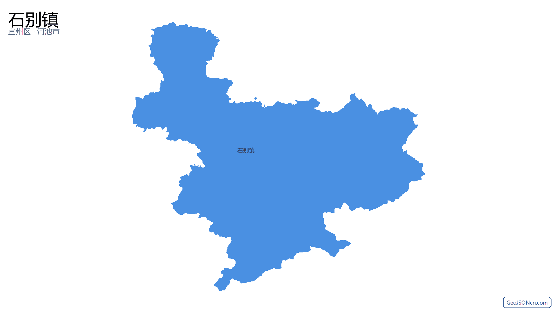 石别镇行政区划边界地图（宜州区·河池市）,提供GeoJSON、SHP矢量边界数据下载及高清地图大图(PNG/JPG) - GeoJSONcn.com