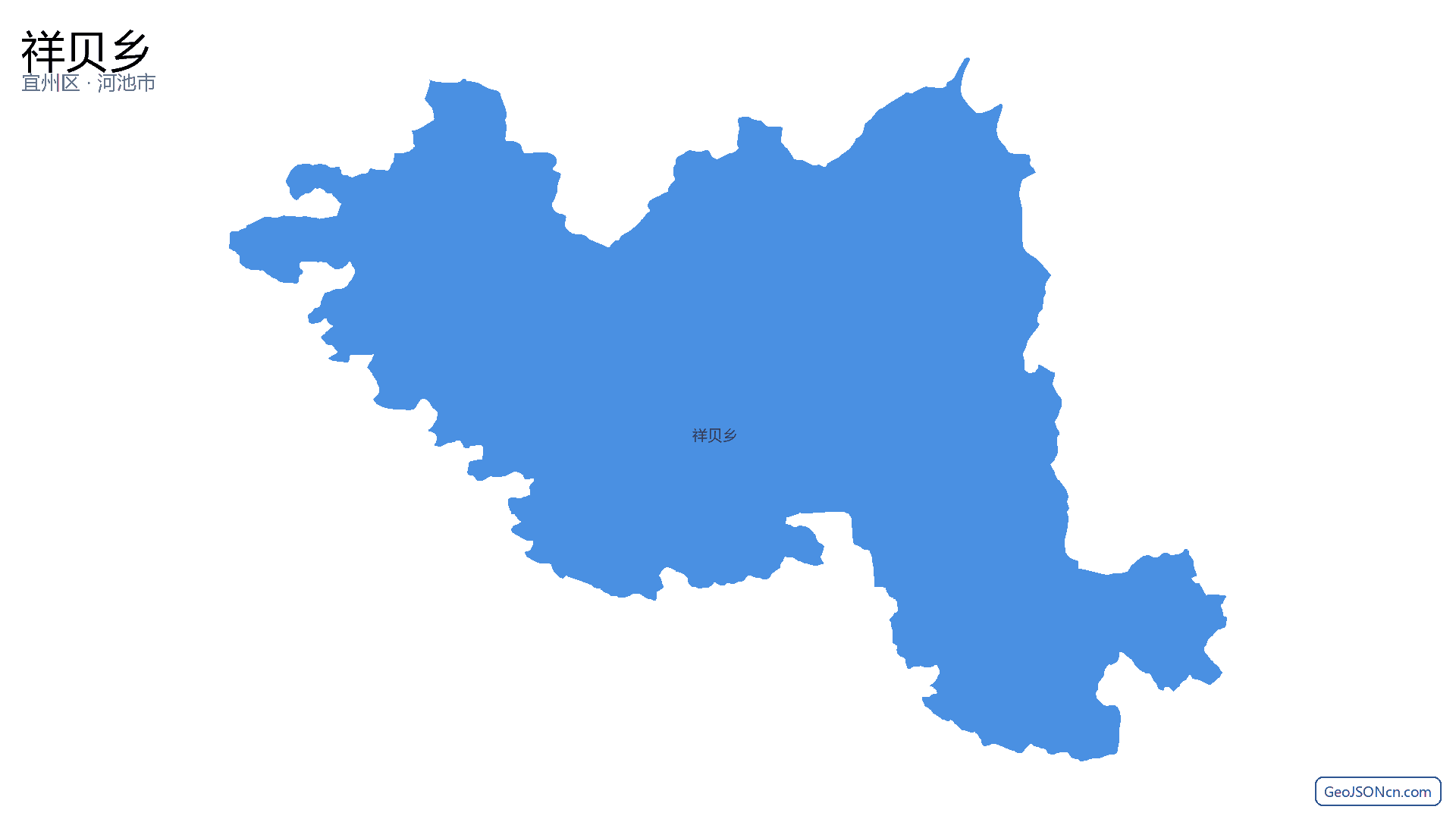 祥贝乡行政区划边界地图（宜州区·河池市）,提供GeoJSON、SHP矢量边界数据下载及高清地图大图(PNG/JPG) - GeoJSONcn.com