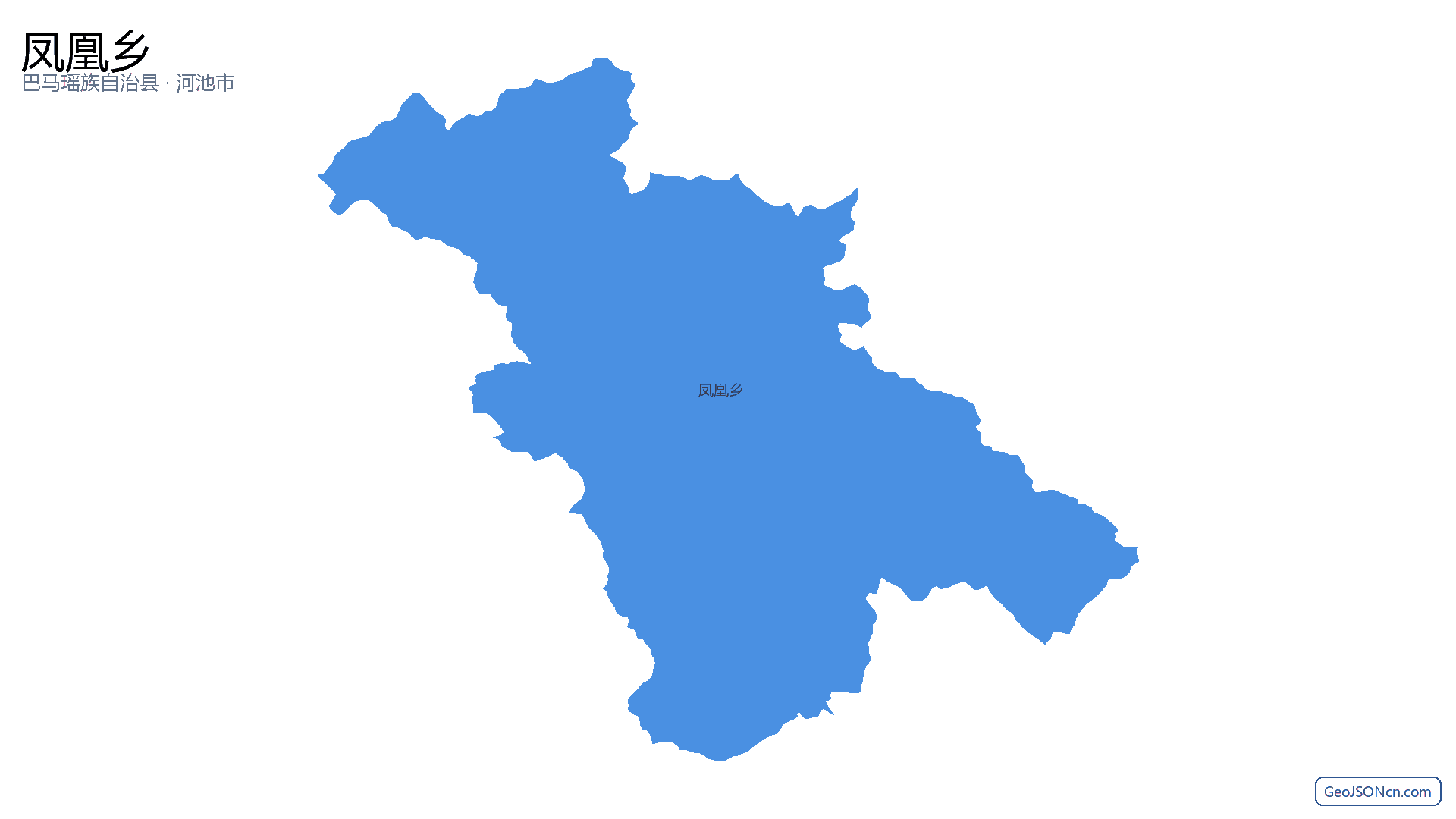凤凰乡行政区划边界地图(巴马瑶族自治县·河池市),提供GeoJSON、SHP矢量边界数据下载及高清地图大图(PNG/JPG) - GeoJSONcn.com