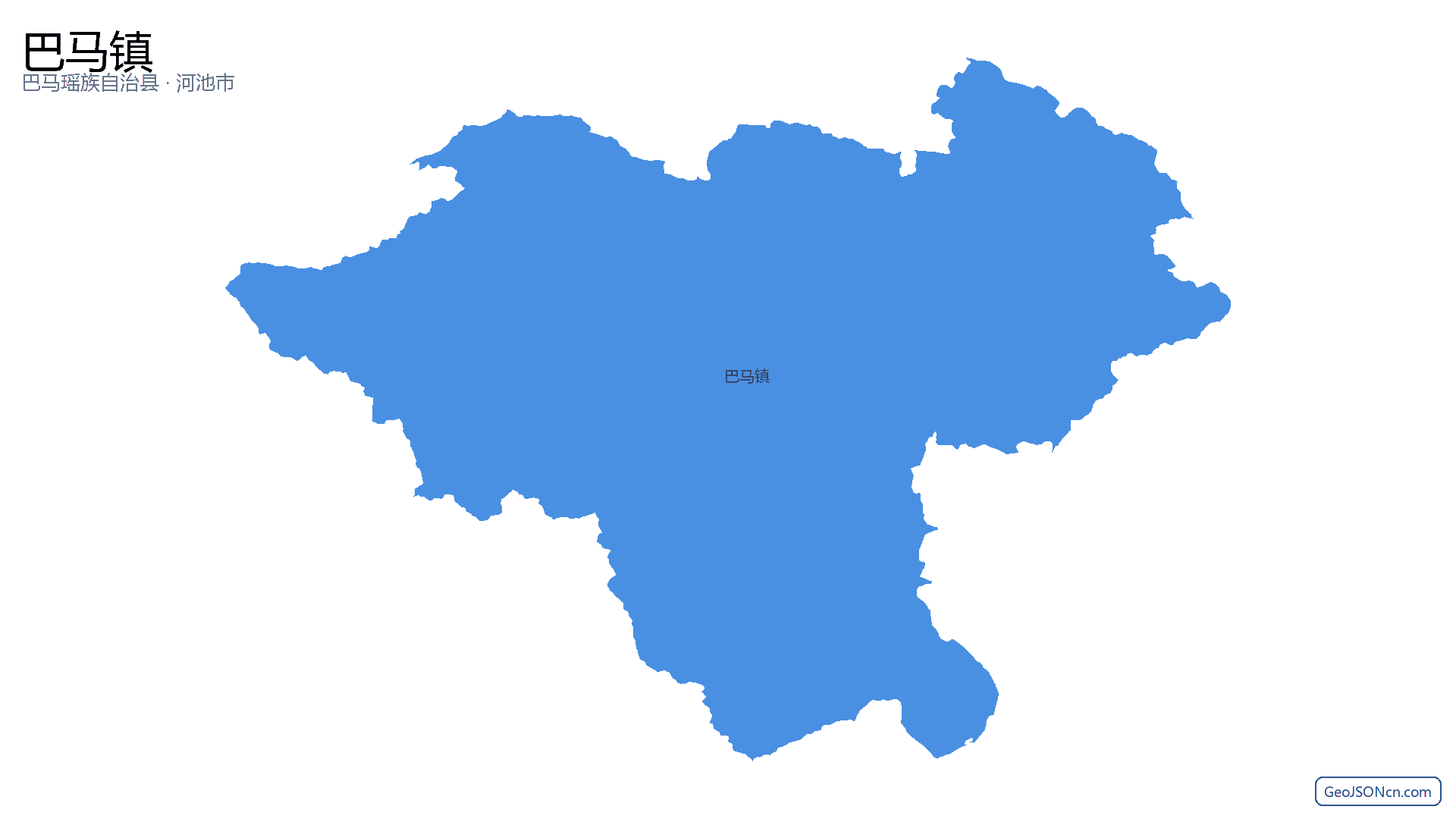 巴马镇行政区划边界地图(巴马瑶族自治县·河池市),提供GeoJSON、SHP矢量边界数据下载及高清地图大图(PNG/JPG) - GeoJSONcn.com