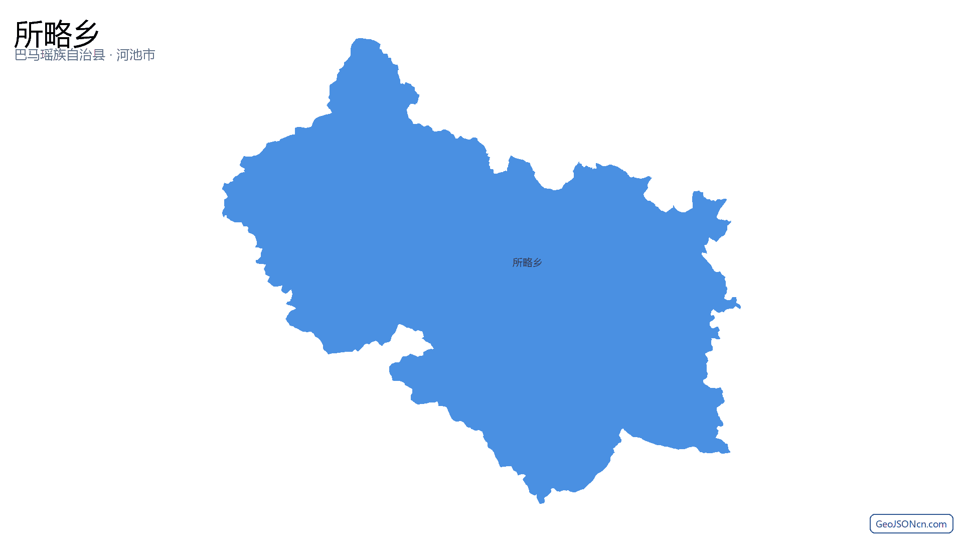 所略乡行政区划边界地图（巴马瑶族自治县·河池市）,提供GeoJSON、SHP矢量边界数据下载及高清地图大图(PNG/JPG) - GeoJSONcn.com