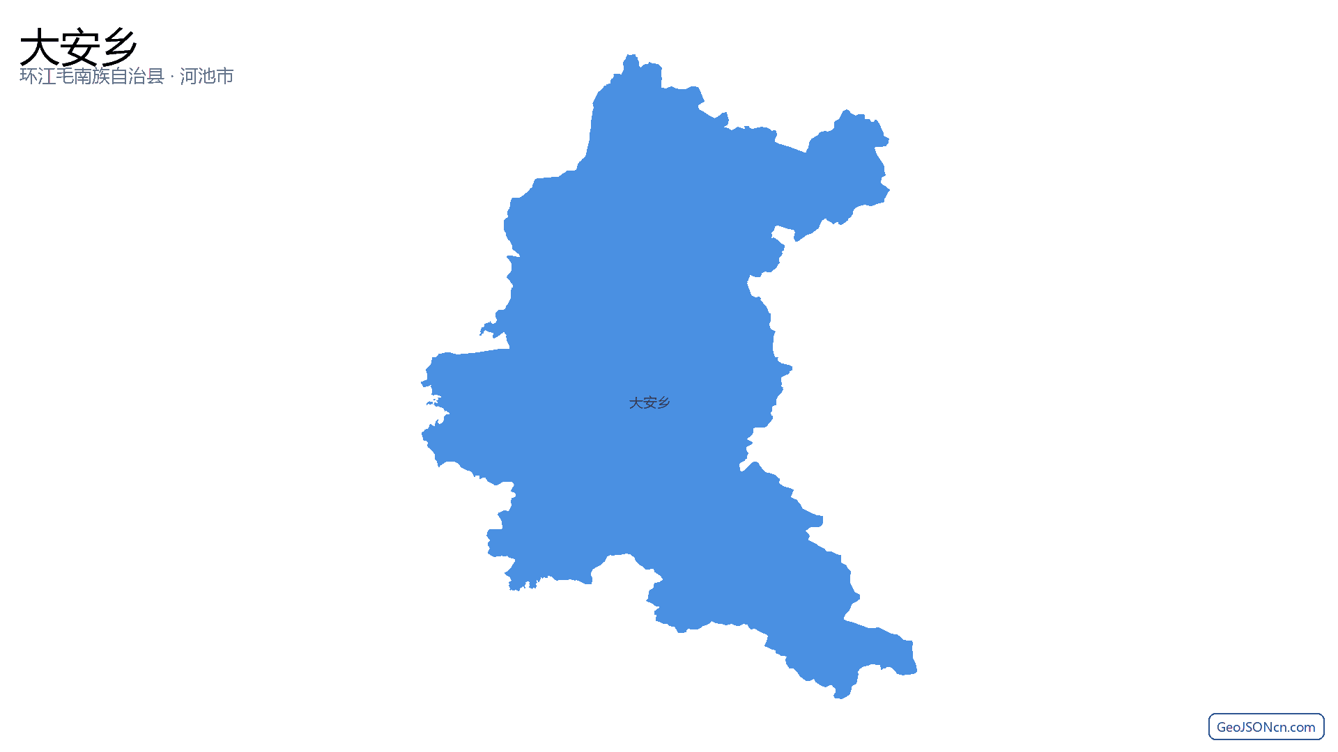 大安乡行政区划边界地图（环江毛南族自治县·河池市）,提供GeoJSON、SHP矢量边界数据下载及高清地图大图(PNG/JPG) - GeoJSONcn.com
