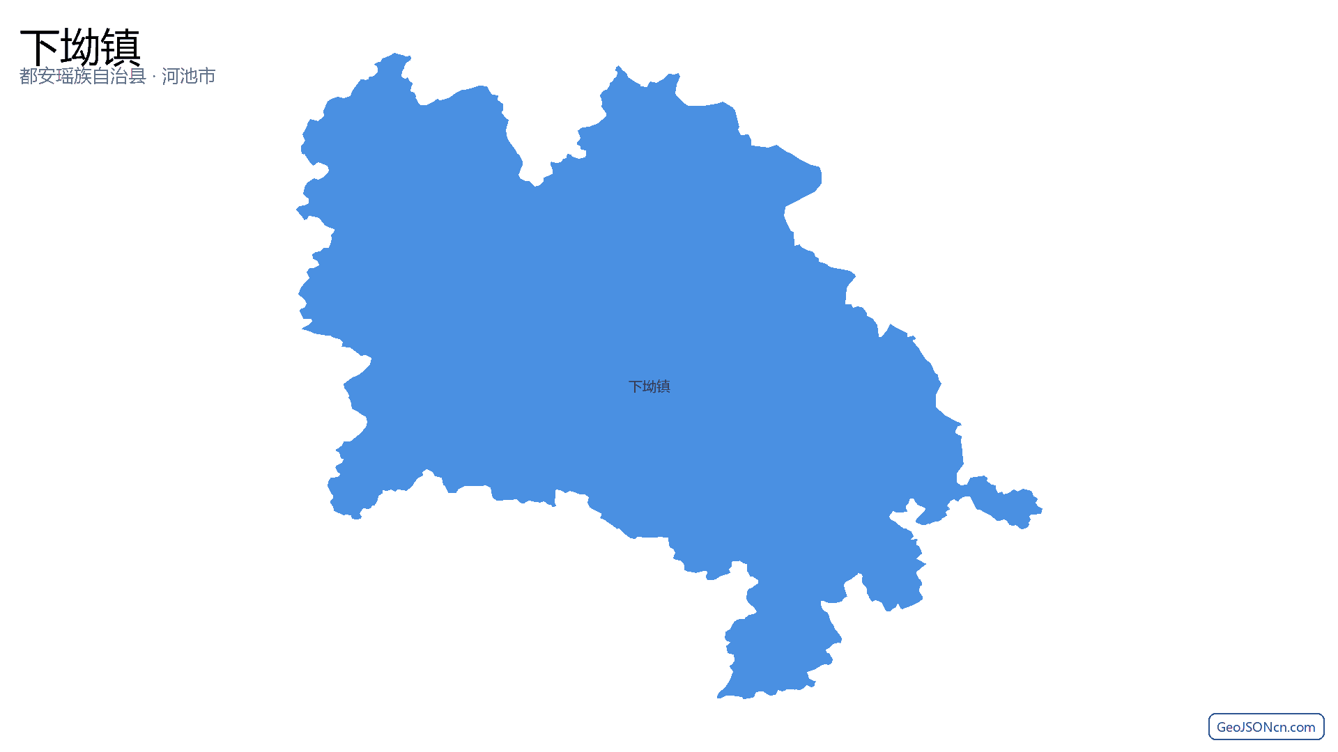 下坳镇行政区划边界地图（都安瑶族自治县·河池市）,提供GeoJSON、SHP矢量边界数据下载及高清地图大图(PNG/JPG) - GeoJSONcn.com