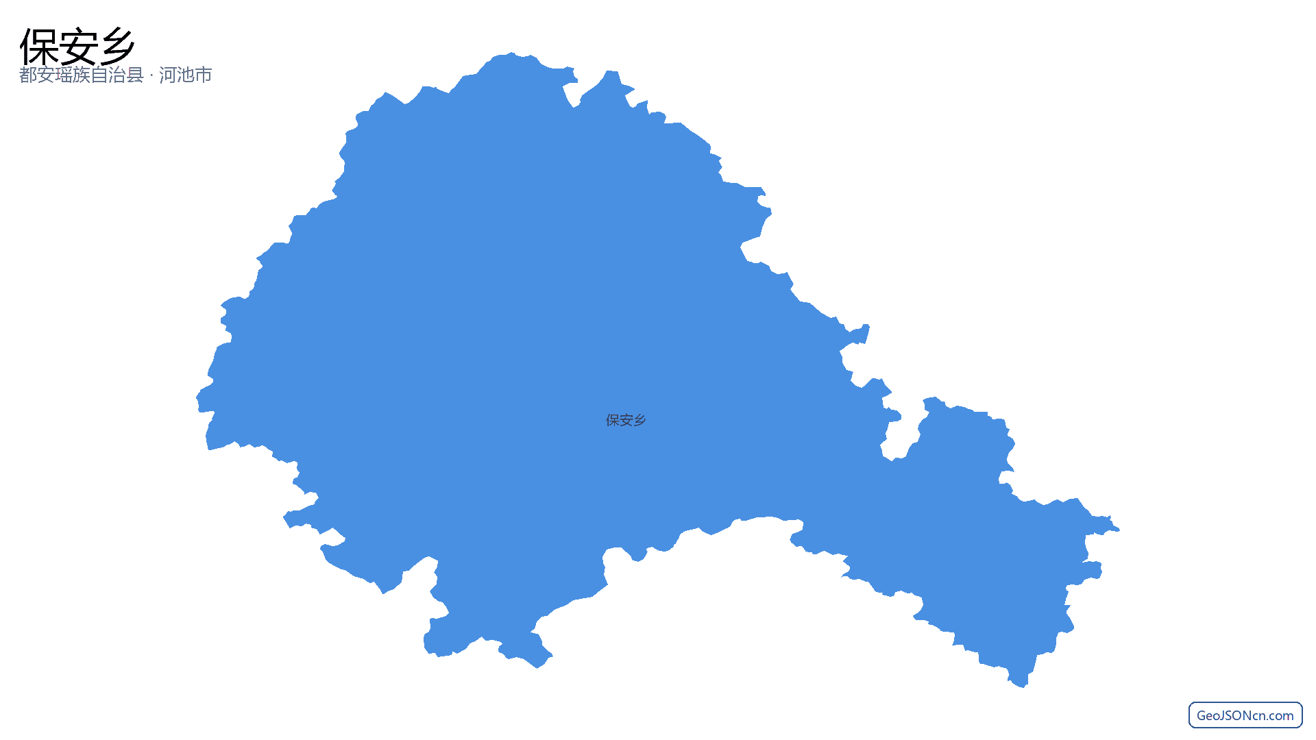 保安乡行政区划边界地图（都安瑶族自治县·河池市）,提供GeoJSON、SHP矢量边界数据下载及高清地图大图(PNG/JPG) - GeoJSONcn.com
