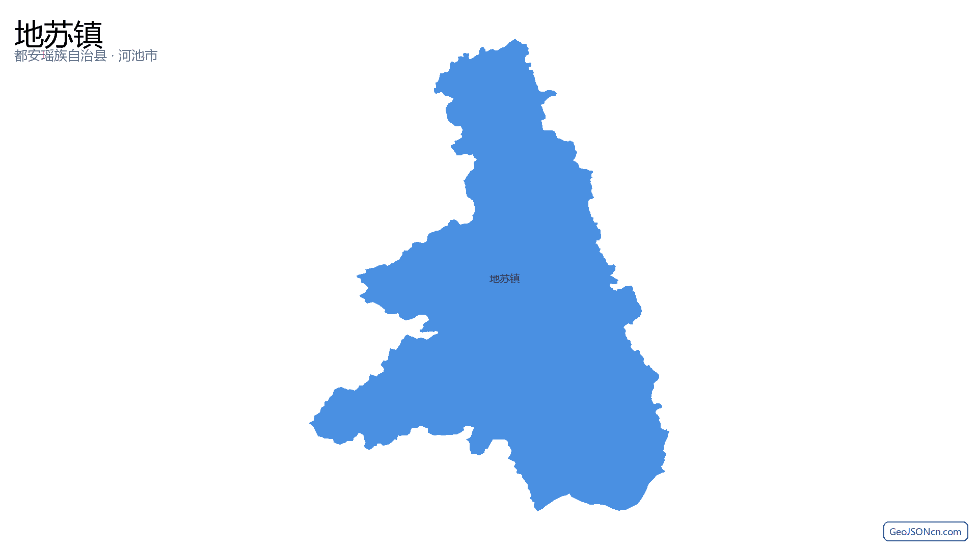 地苏镇行政区划边界地图（都安瑶族自治县·河池市）,提供GeoJSON、SHP矢量边界数据下载及高清地图大图(PNG/JPG) - GeoJSONcn.com